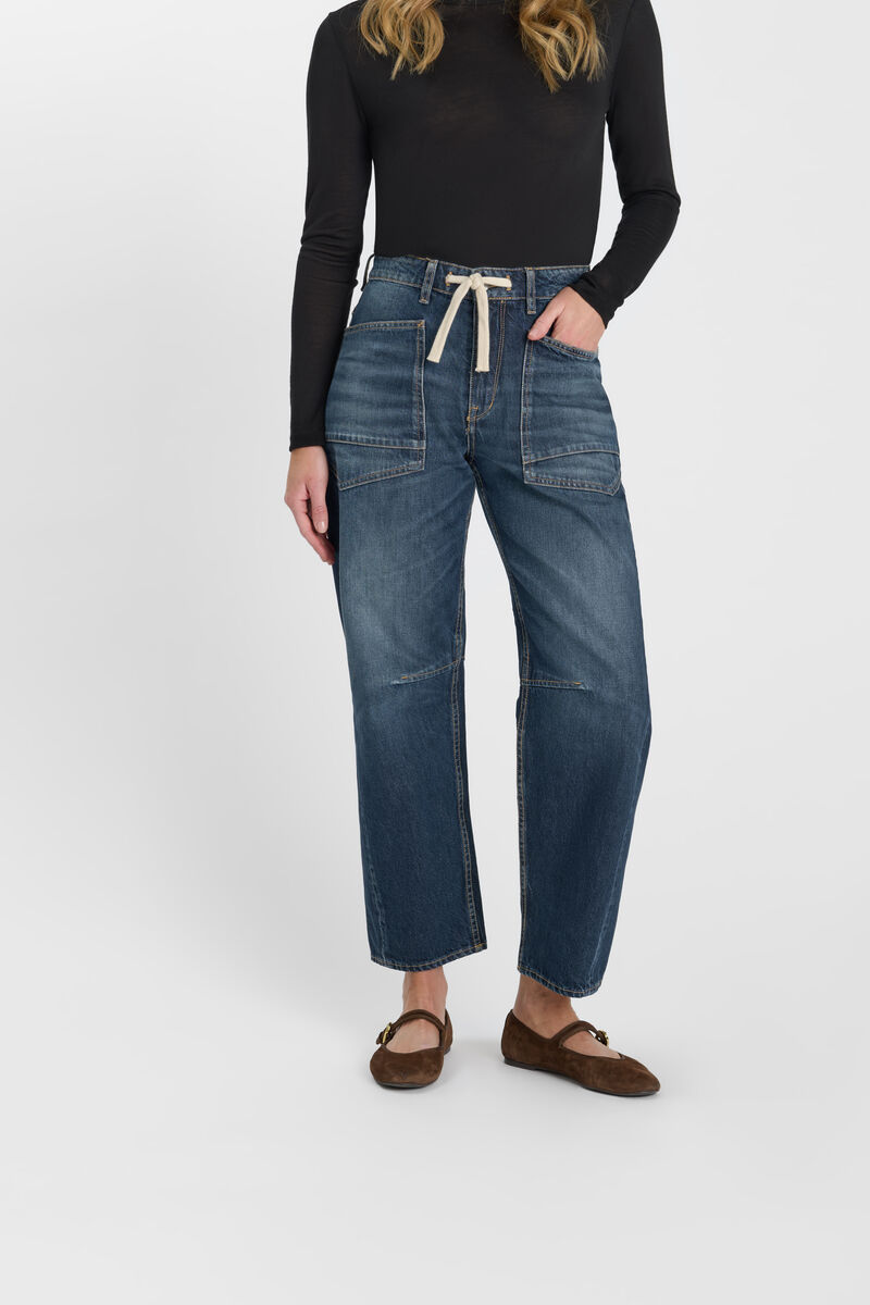 Loose jeans, wide leg, length 34 LE TEMPS DES CERISES Blue