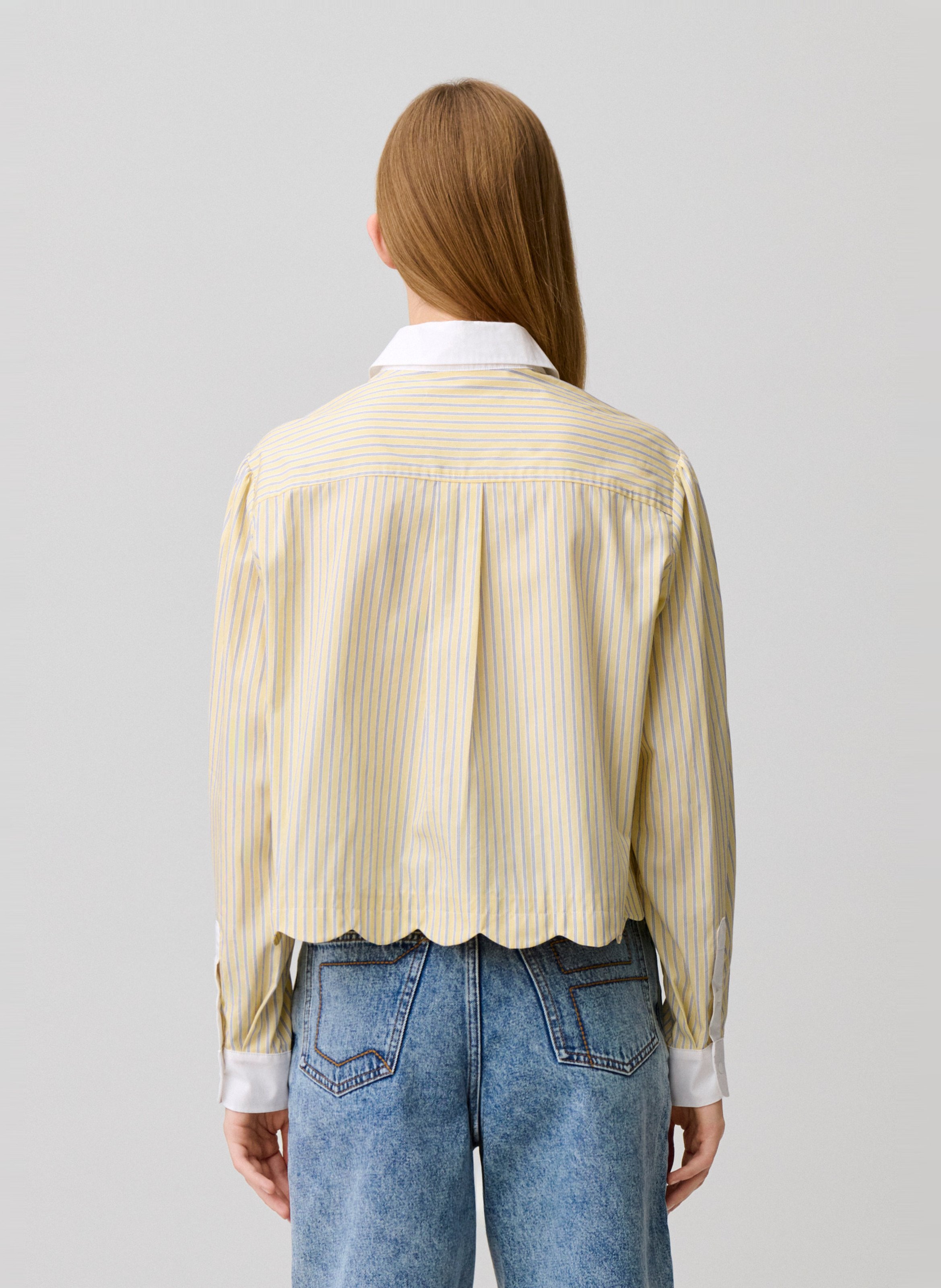Katoenen blouse met Claudinekraag CLAUDIE PIERLOT Veelkleurig