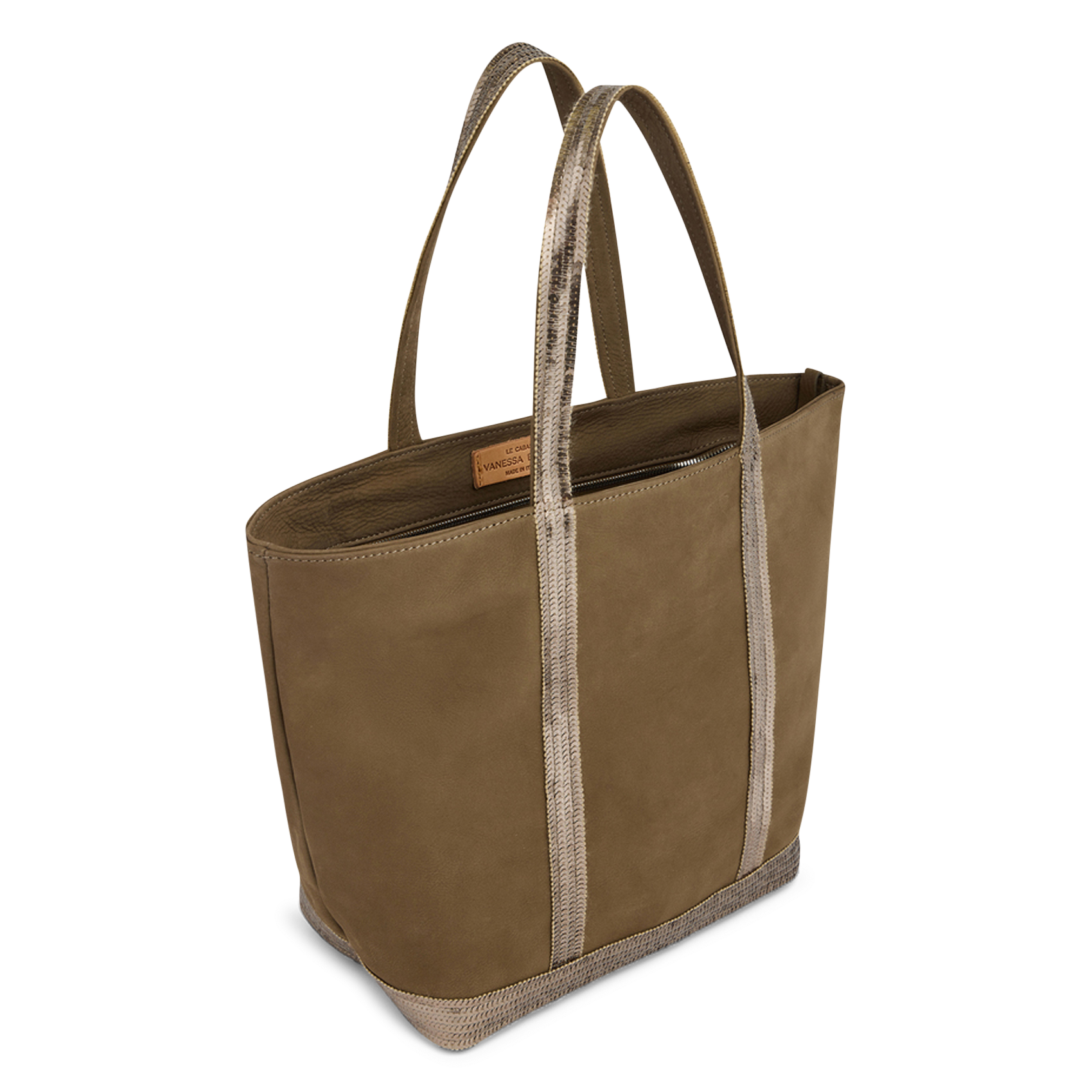 Leather tote bag VANESSA BRUNO Grey