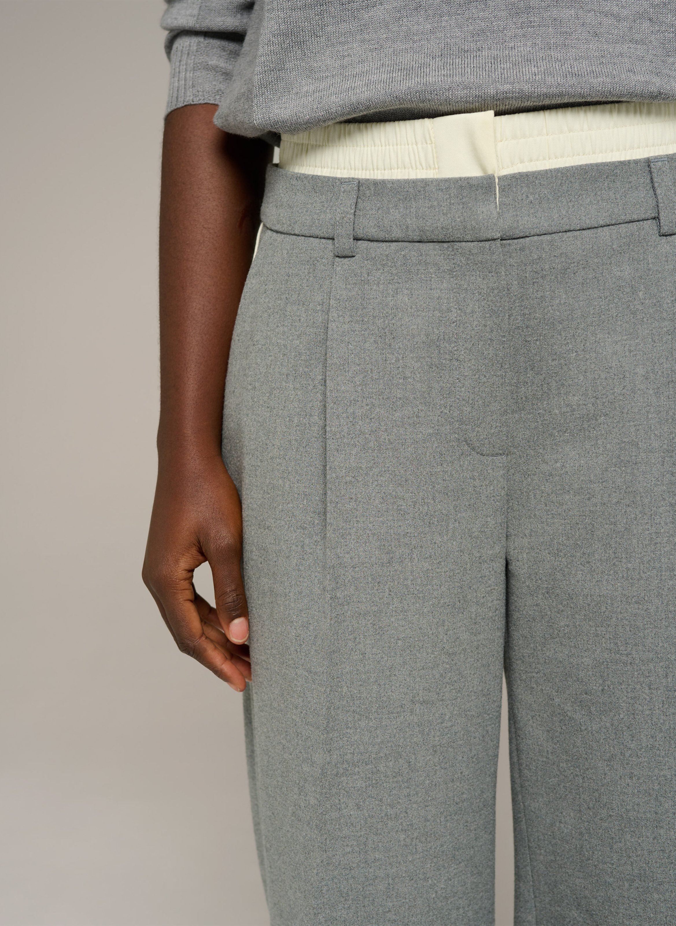 Pantalon large taille haute COTELAC ACOTE Gris
