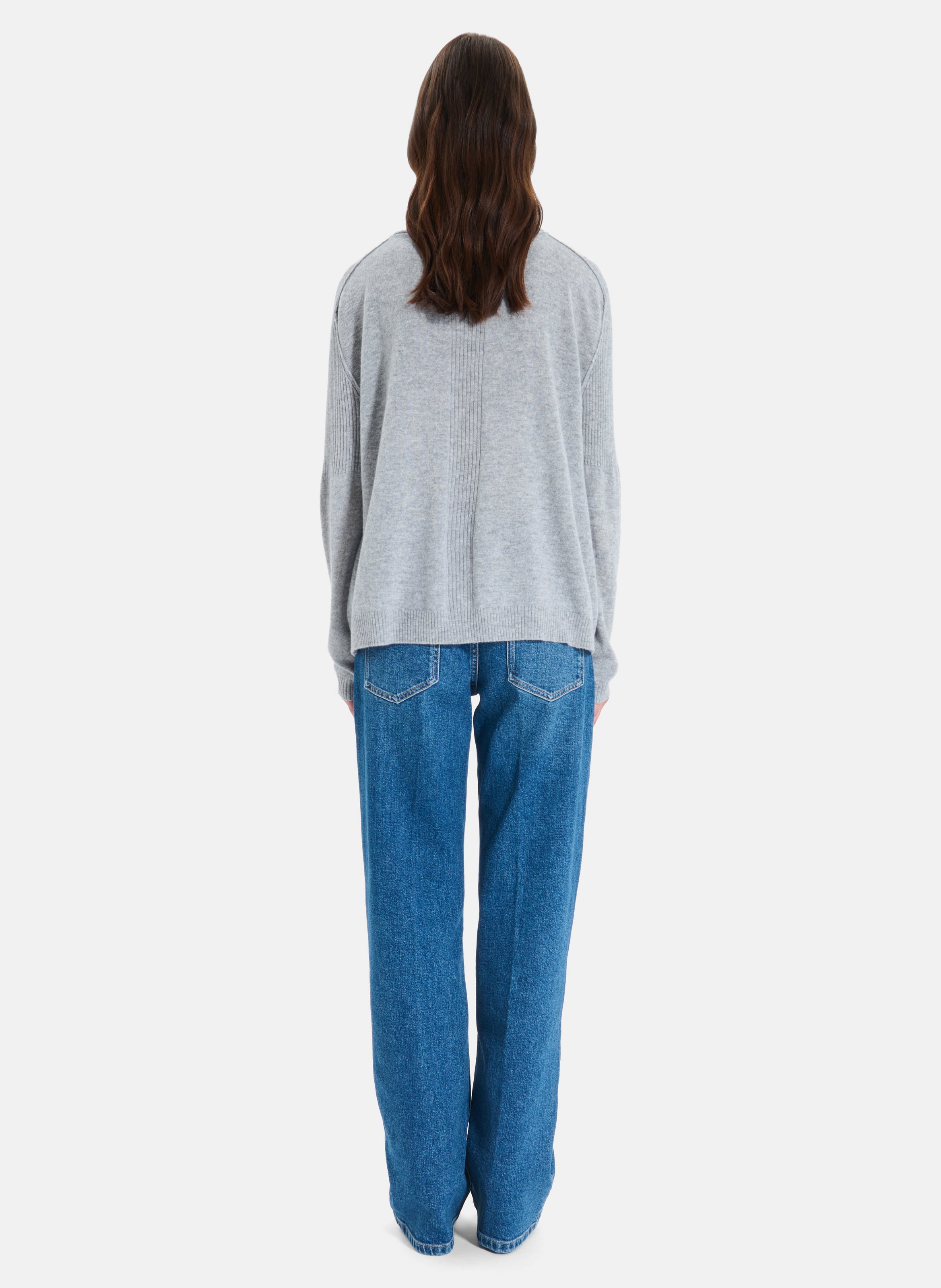 Pull col rond en cachemire ZAPA Gris