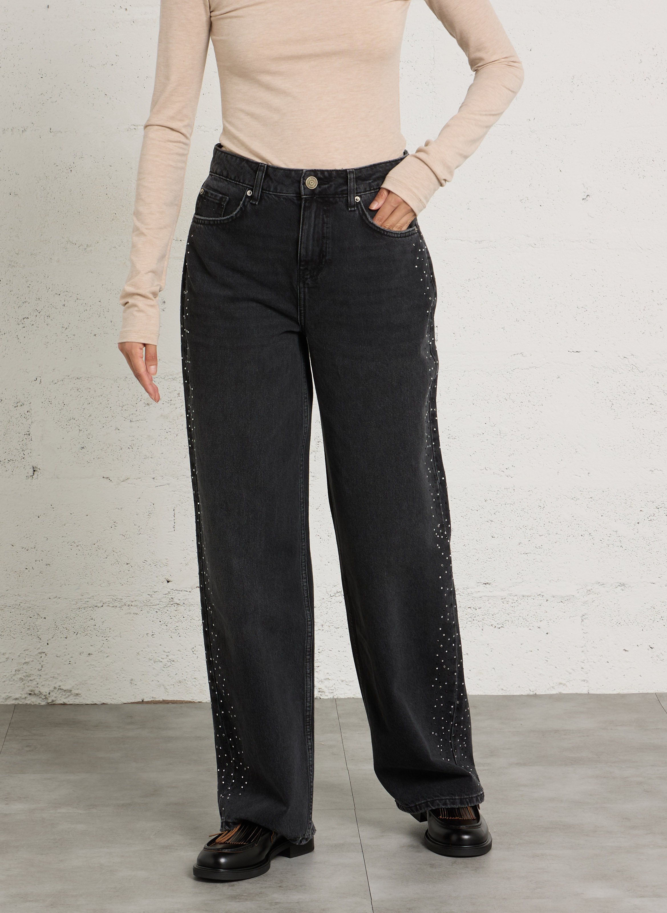 Weite High Waist Jeans aus Baumwolle SUD EXPRESS