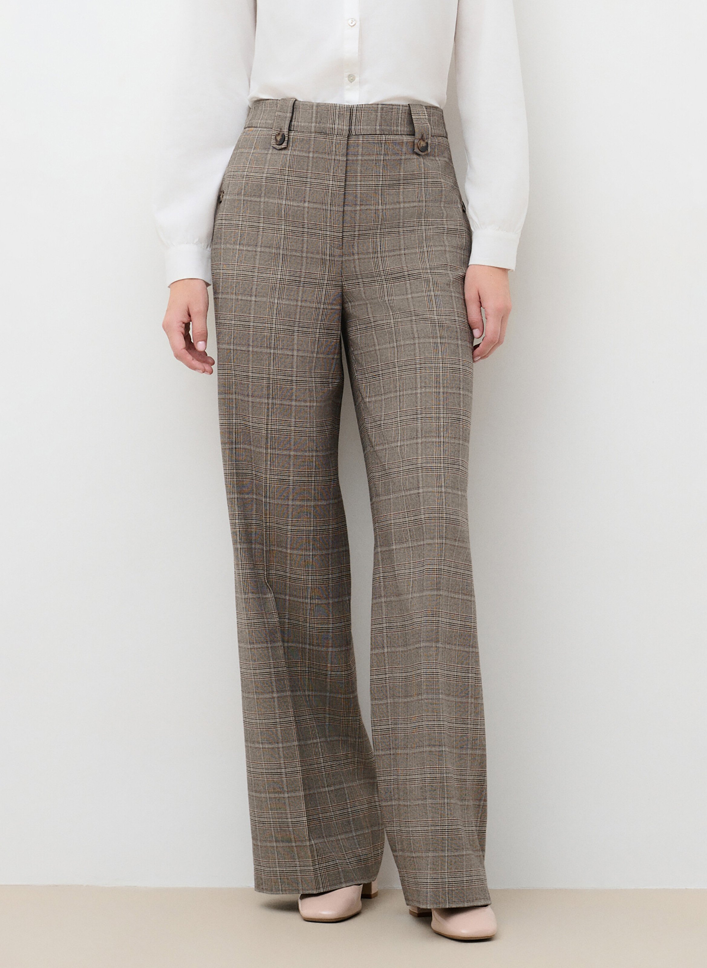 Printed wide-leg pants CAROLL Brown