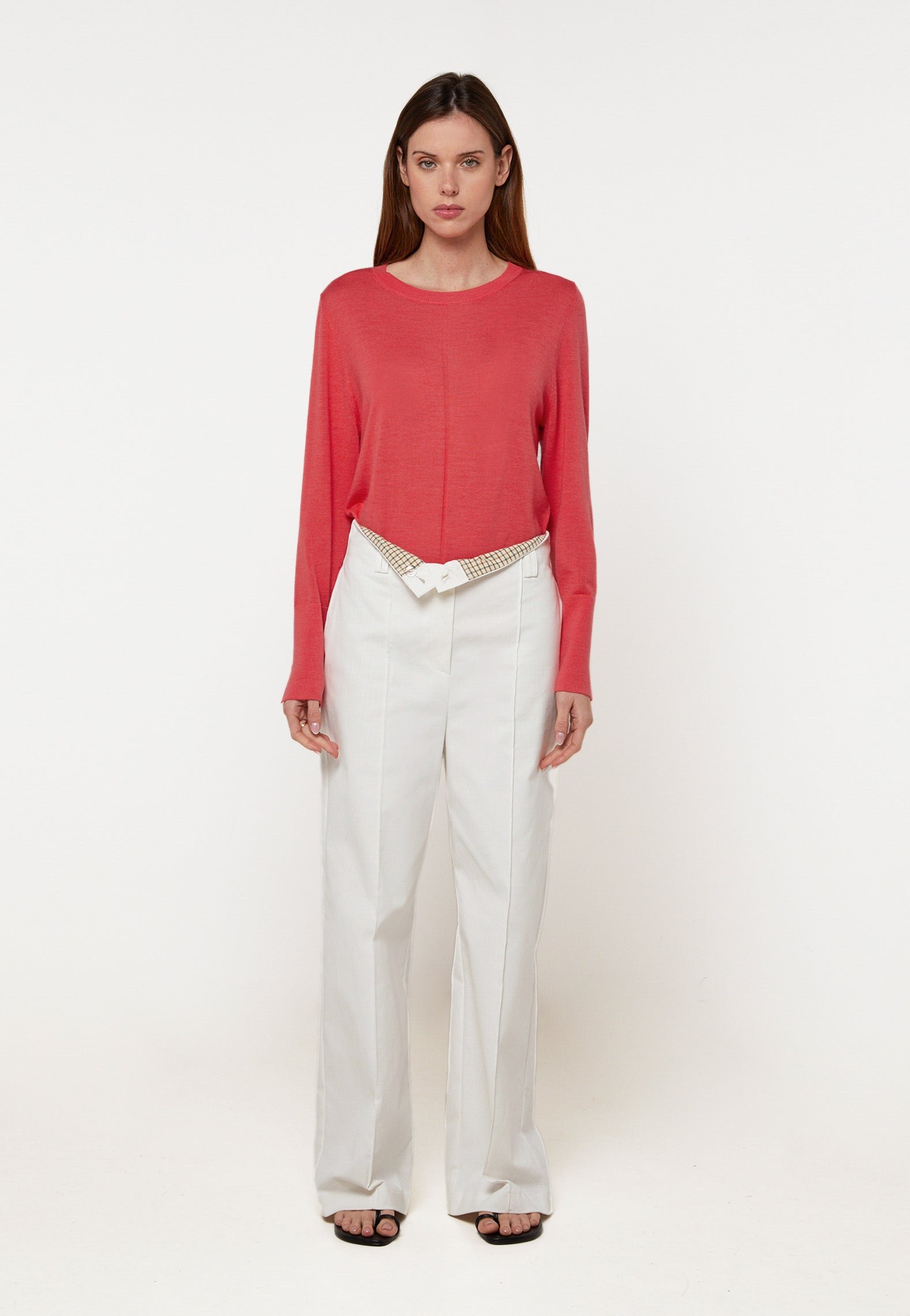 Wide-leg high-rise cotton pants RODIER
