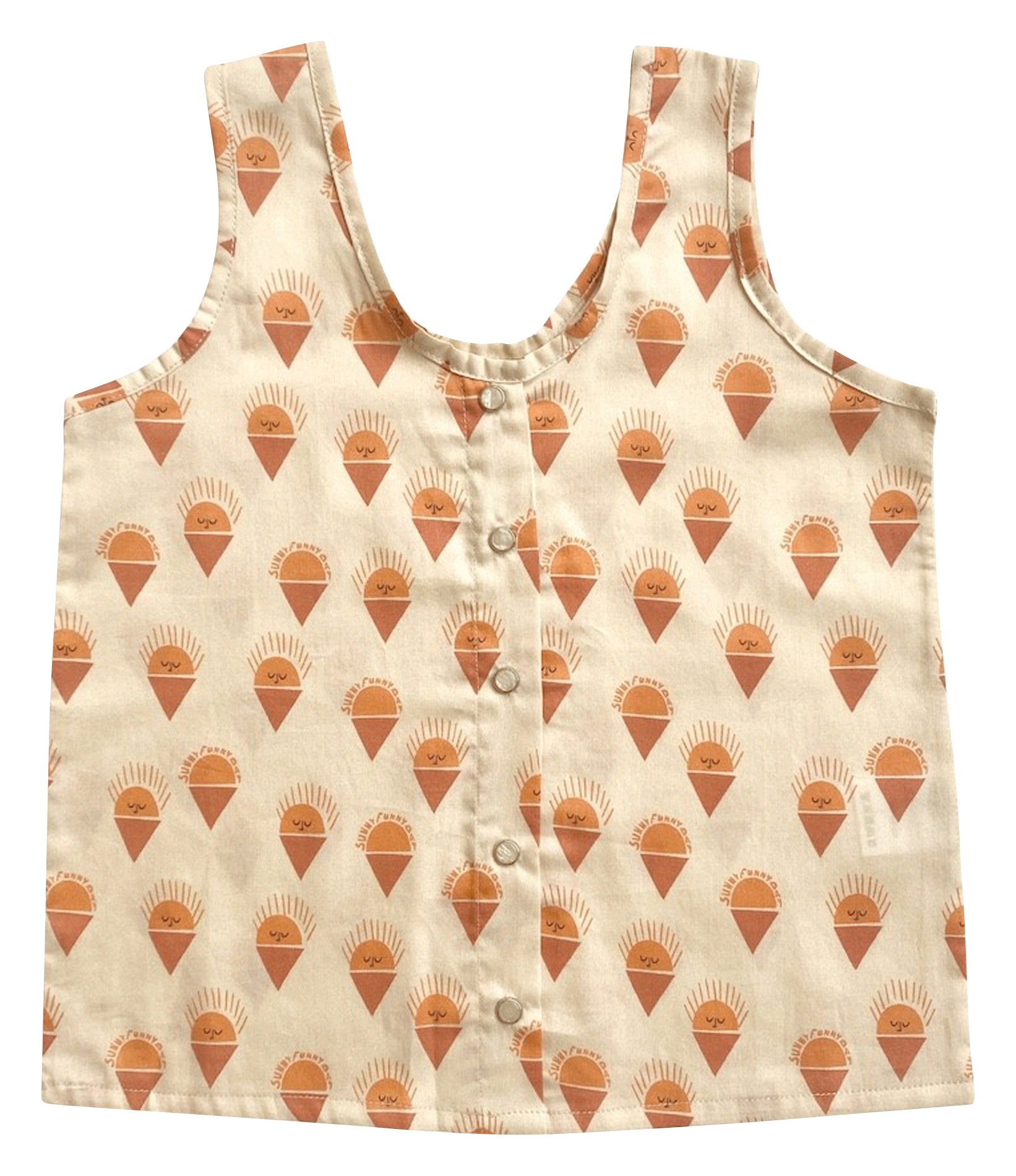 Straight printed round-neck tank top APACHES COLLECTIONS Multicolored