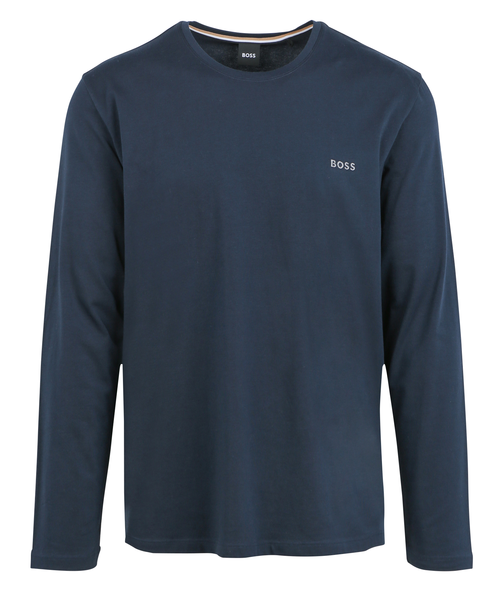 Cotton Long sleeve t-shirt with embroidered logo Blue