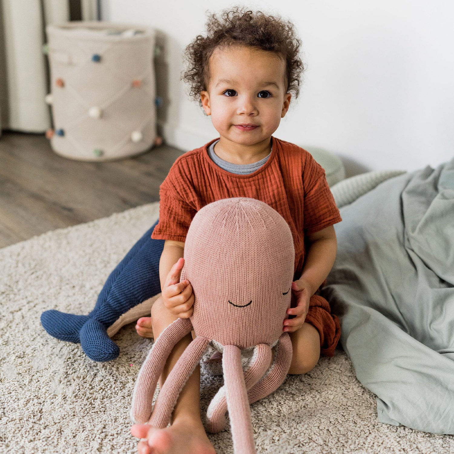 Cotton octopus soft toy KINDSGUT Pink