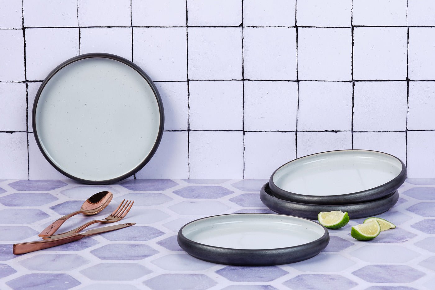 Gourmet Plate ø21.5cm - 4 pieces - onyx BJORN Black