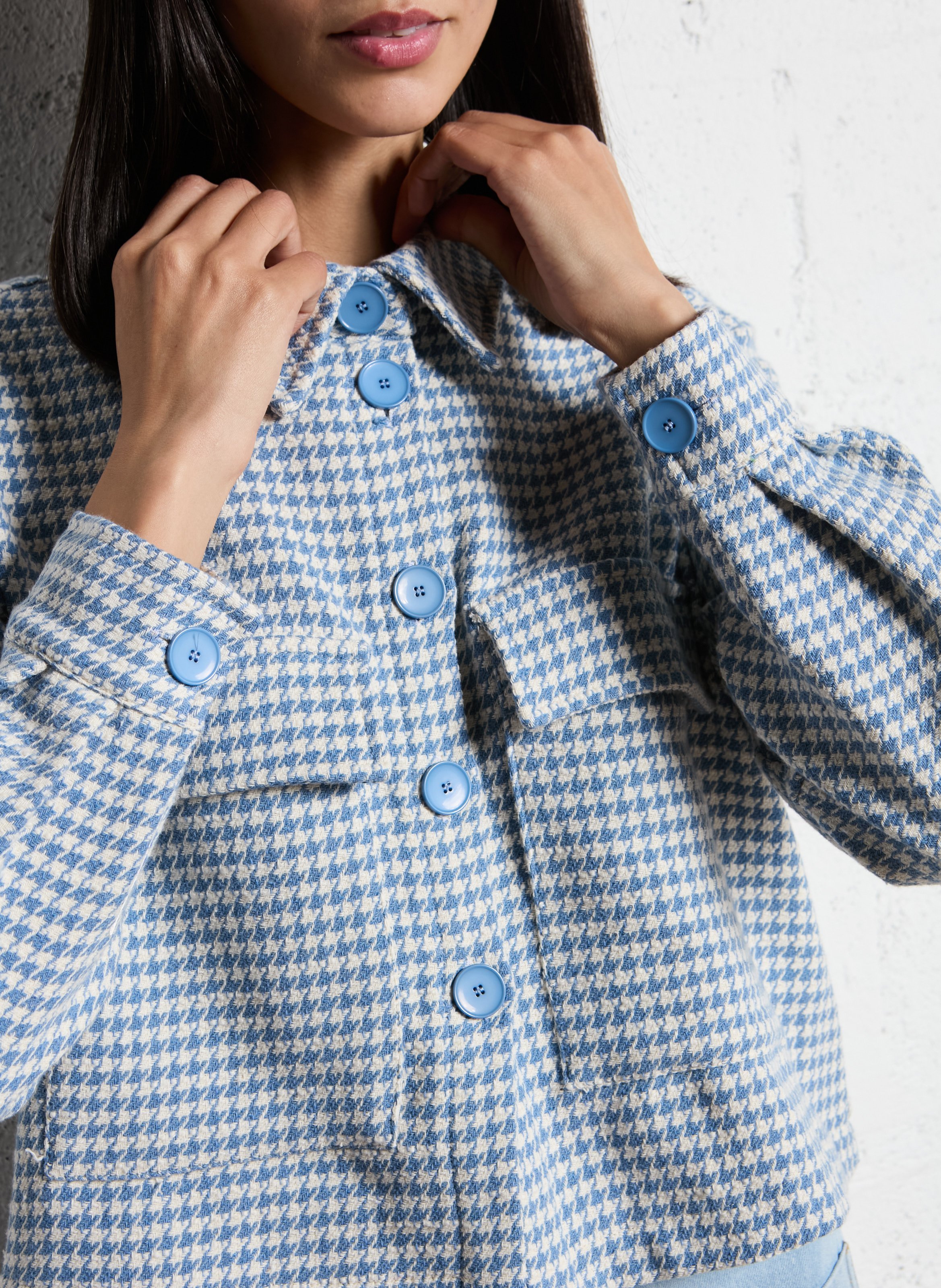 Veste col classique en coton mélangé PLEASE Beige