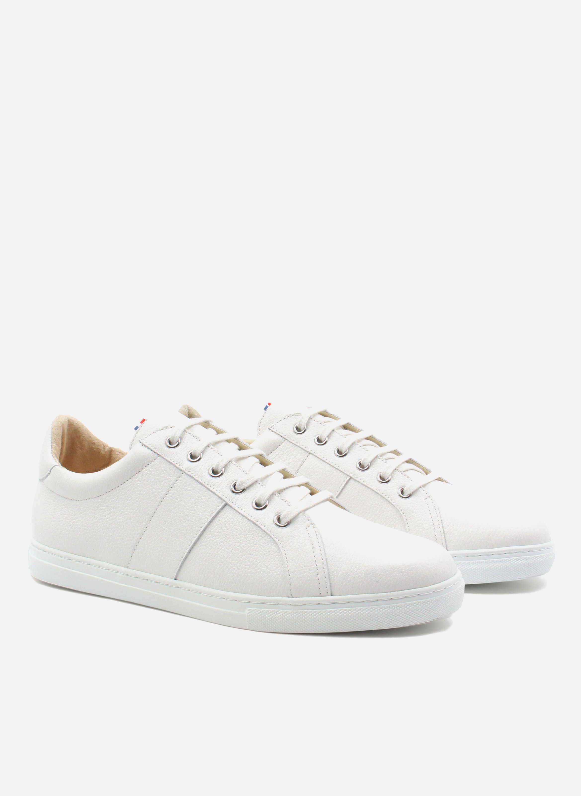 Grained leather Made-in-France sneakers JULES & JENN White