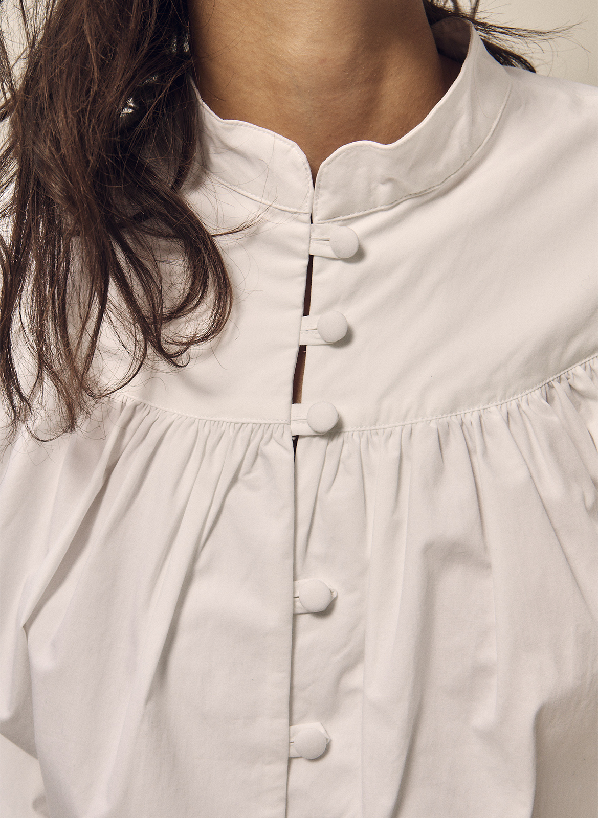 Straight cotton blouse NITAH White