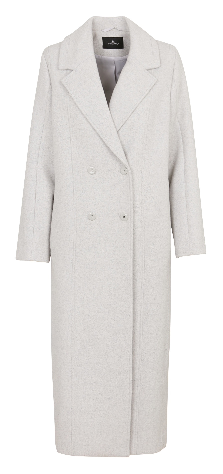 Manteau droit en laine mélangée ONE STEP Gris