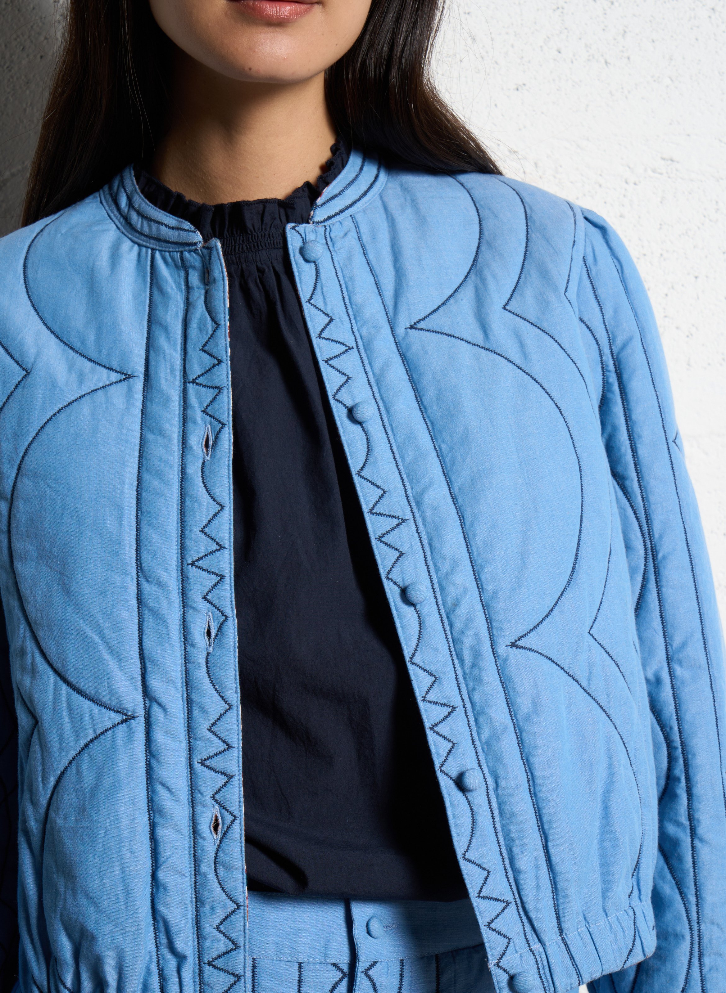 Veste réversible en coton I CODE Bleu