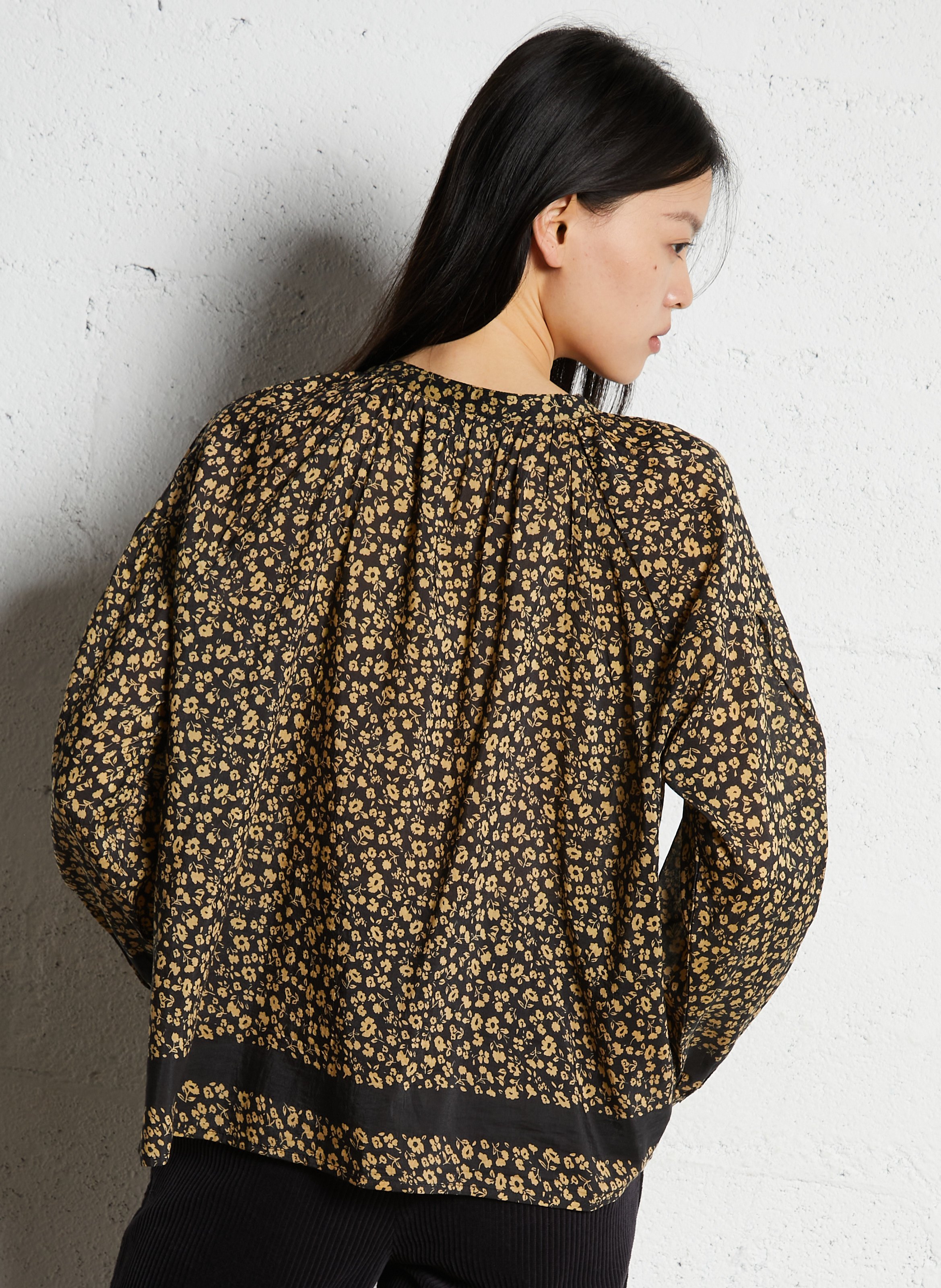 Bluse aus Baumwoll-Mix mit Rundhalsausschnitt EMILE ET IDA Gelb