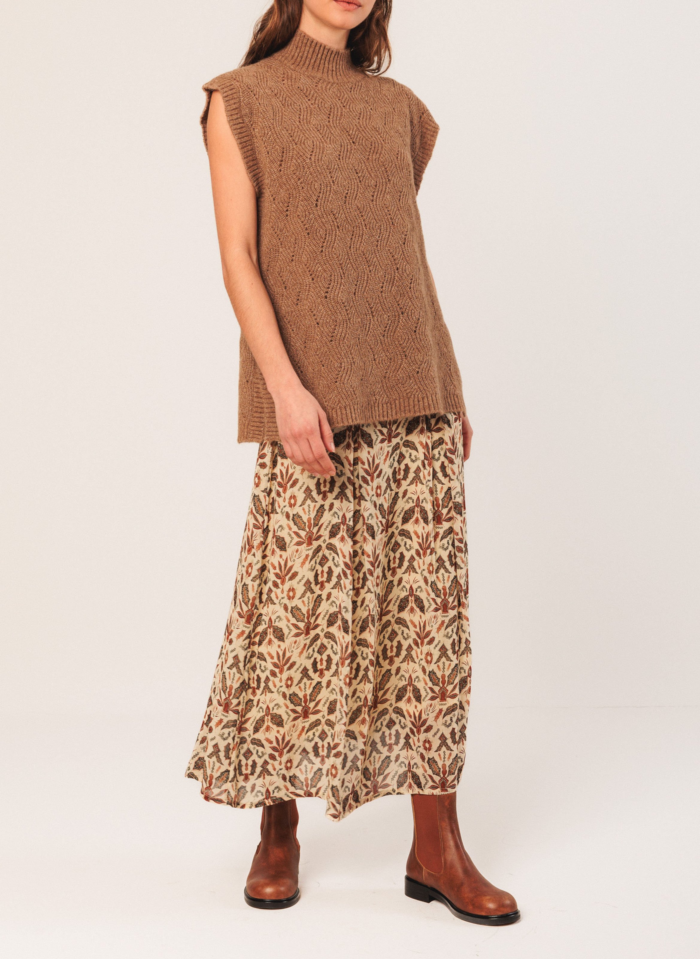 Pull col montant en laine mélangée INDI & COLD