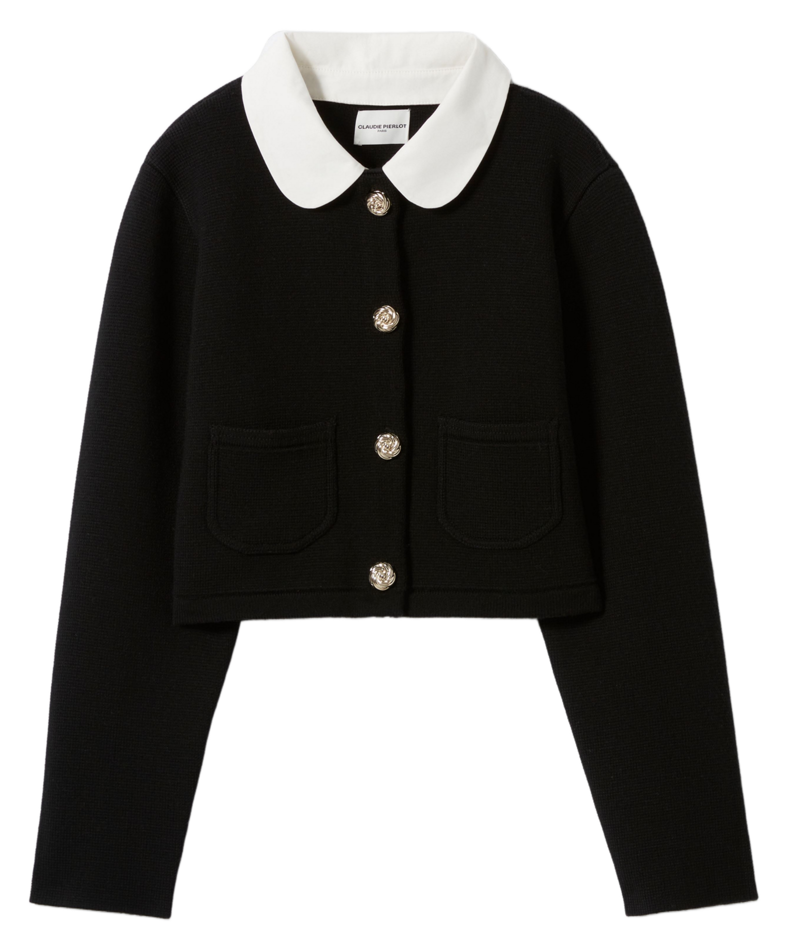 Cardigan col claudine boutonné CLAUDIE PIERLOT Noir