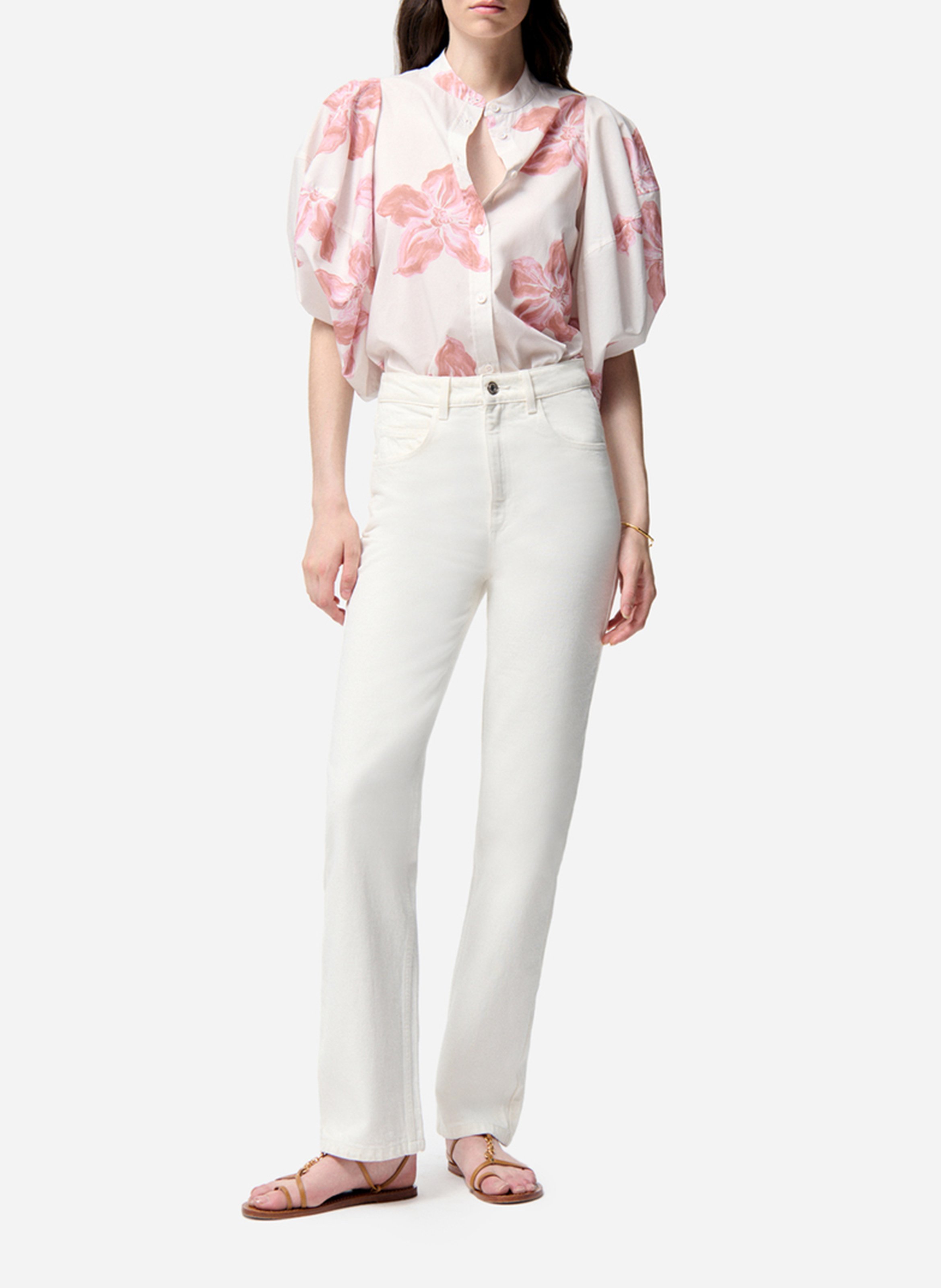 Jean droit en coton  VANESSA BRUNO Beige