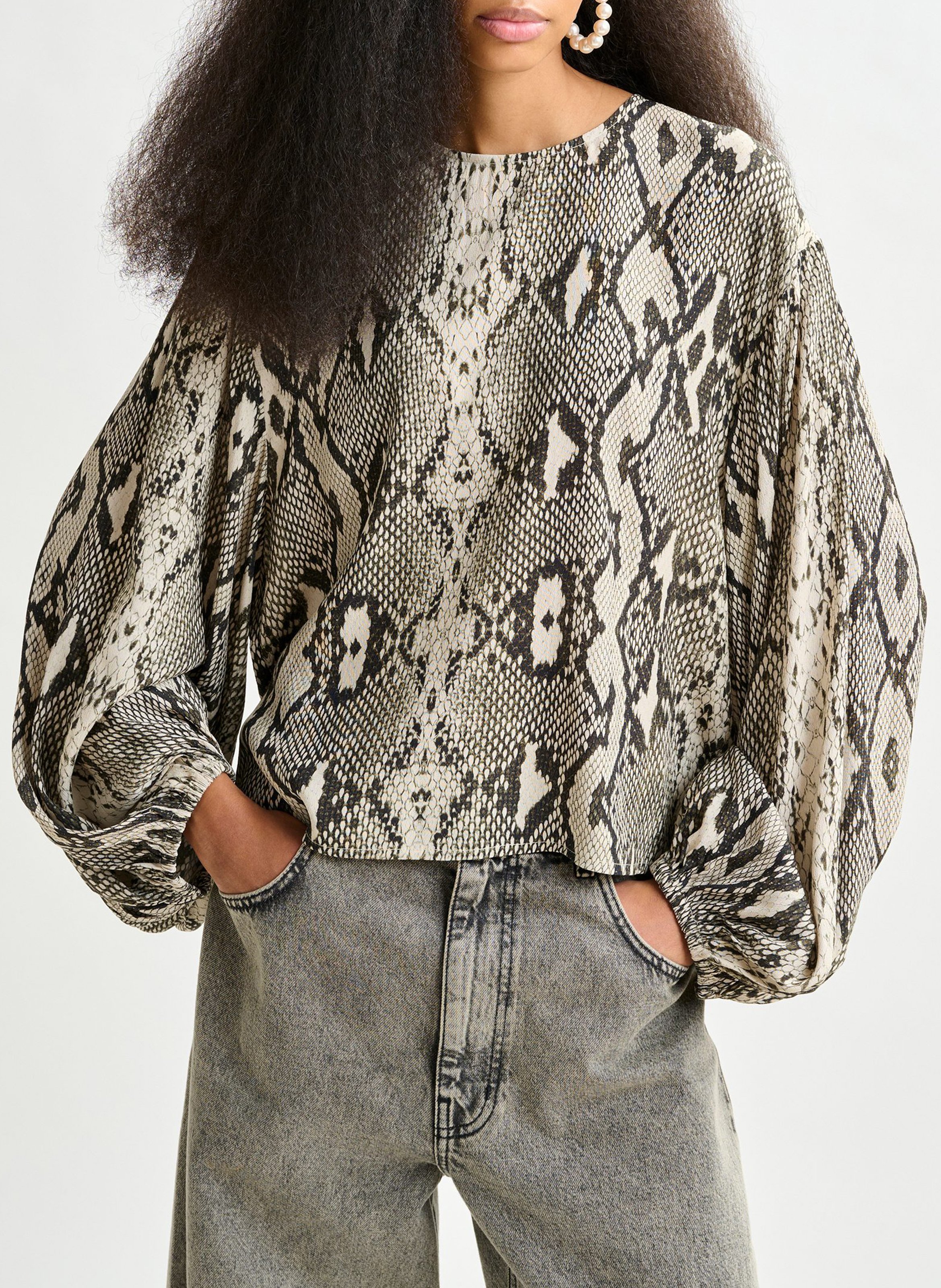 Blouse col rond imprimée ESSENTIEL ANTWERP Vert