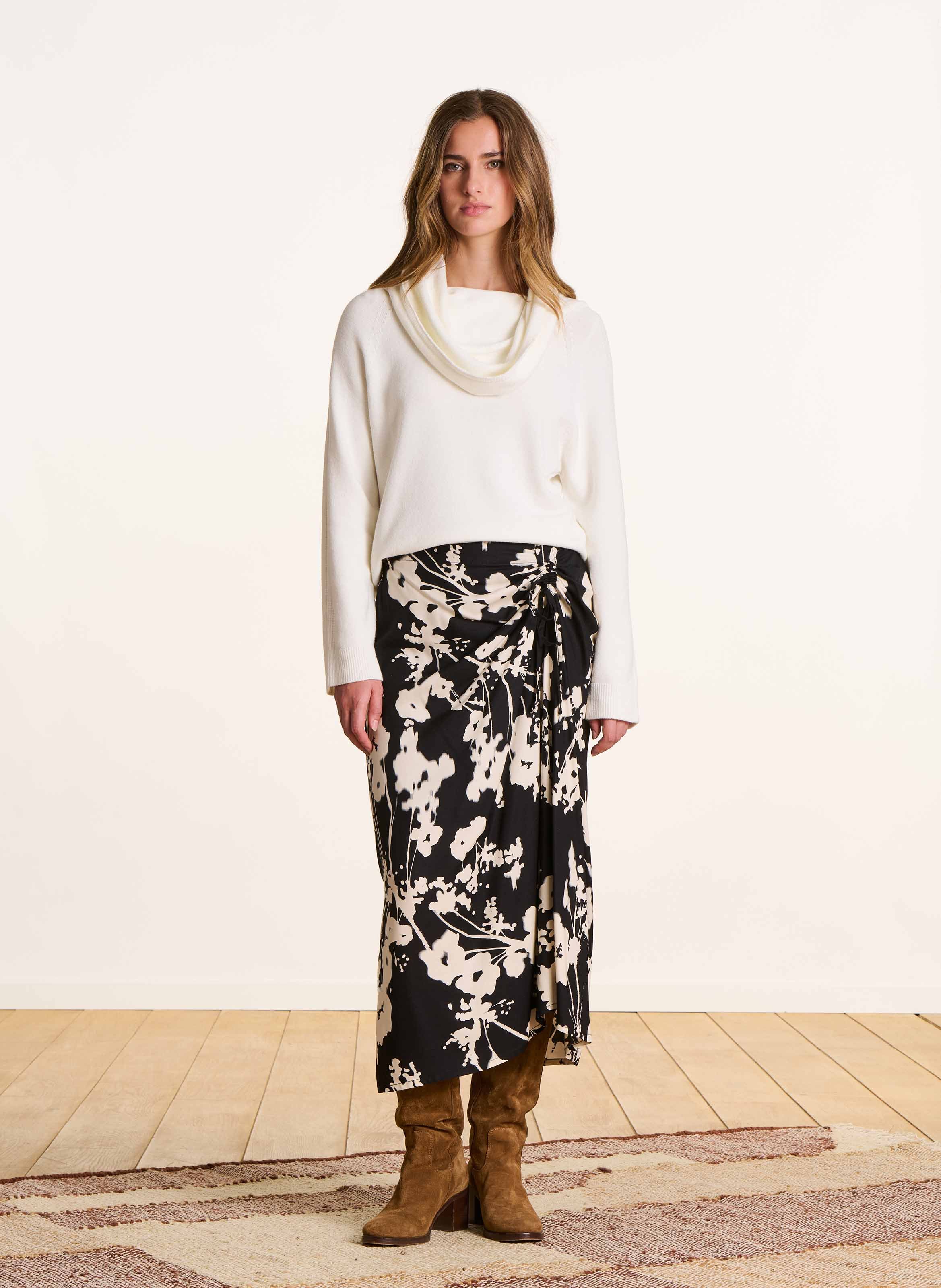 Trui met coltrui LA FEE MARABOUTEE Wit