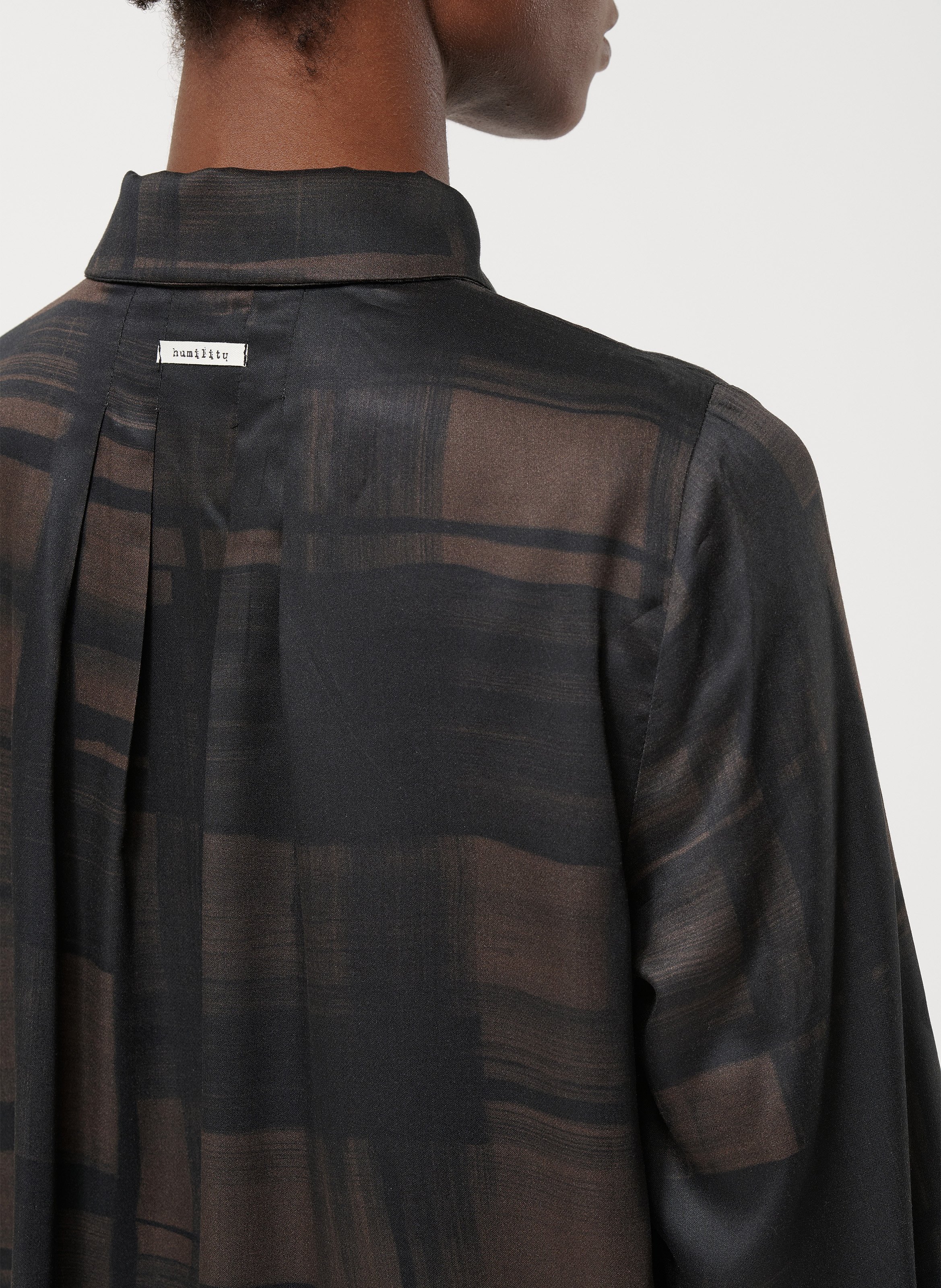 Chemise col classique imprimée HUMILITY Marron