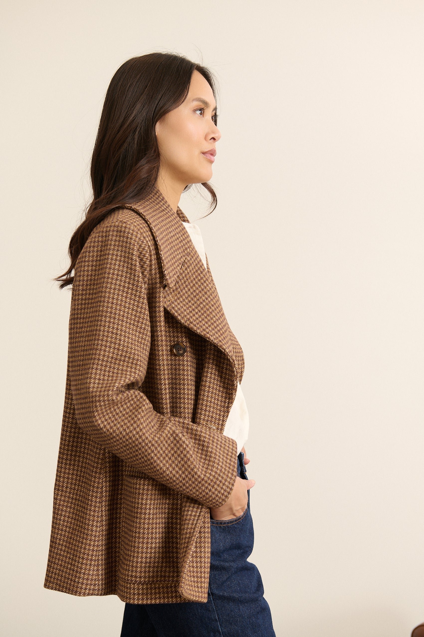Checked peacoat GARANCE PARIS Brown