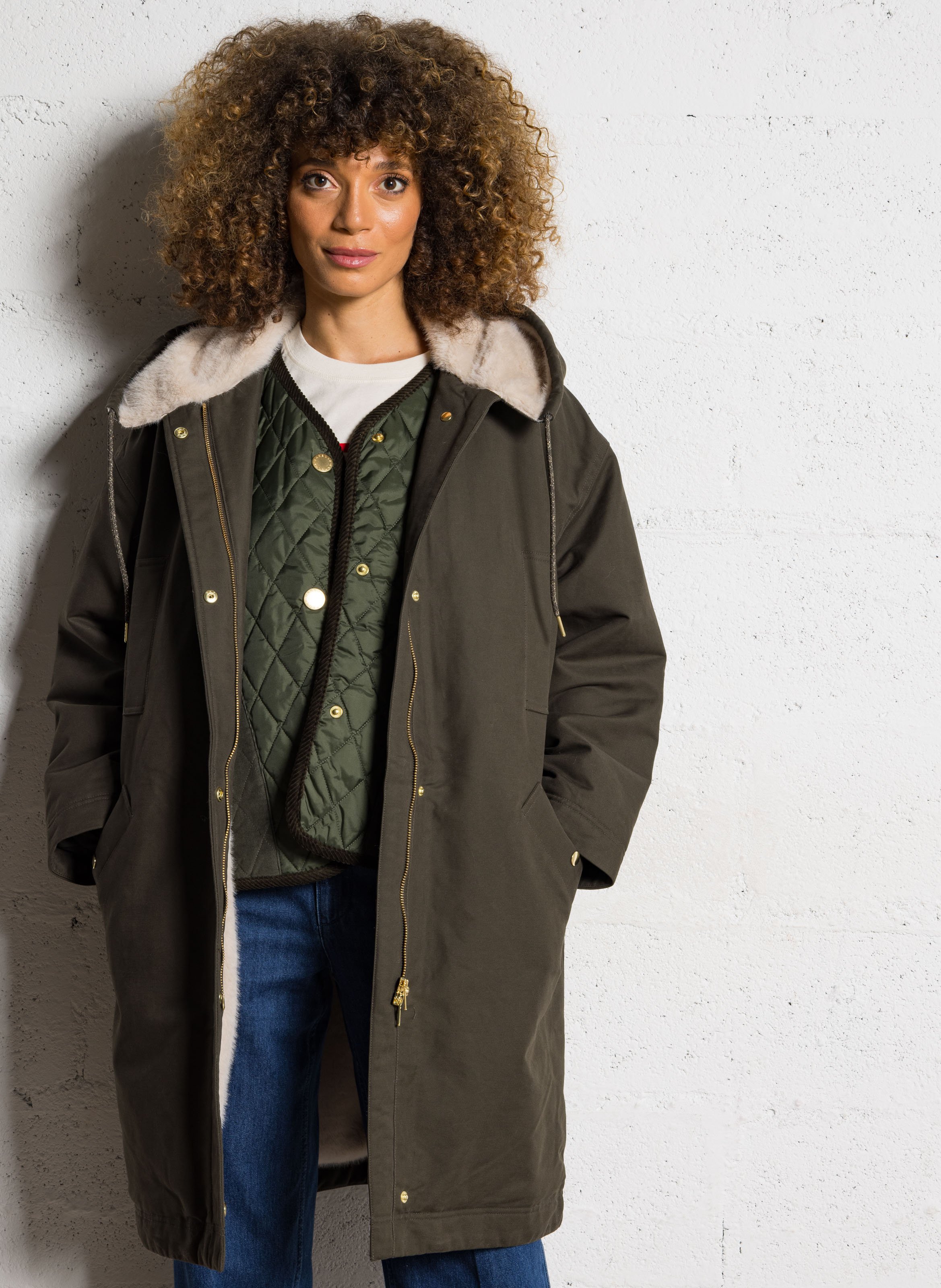 Jas met capuchon en katoen DES PETITS HAUTS Groen