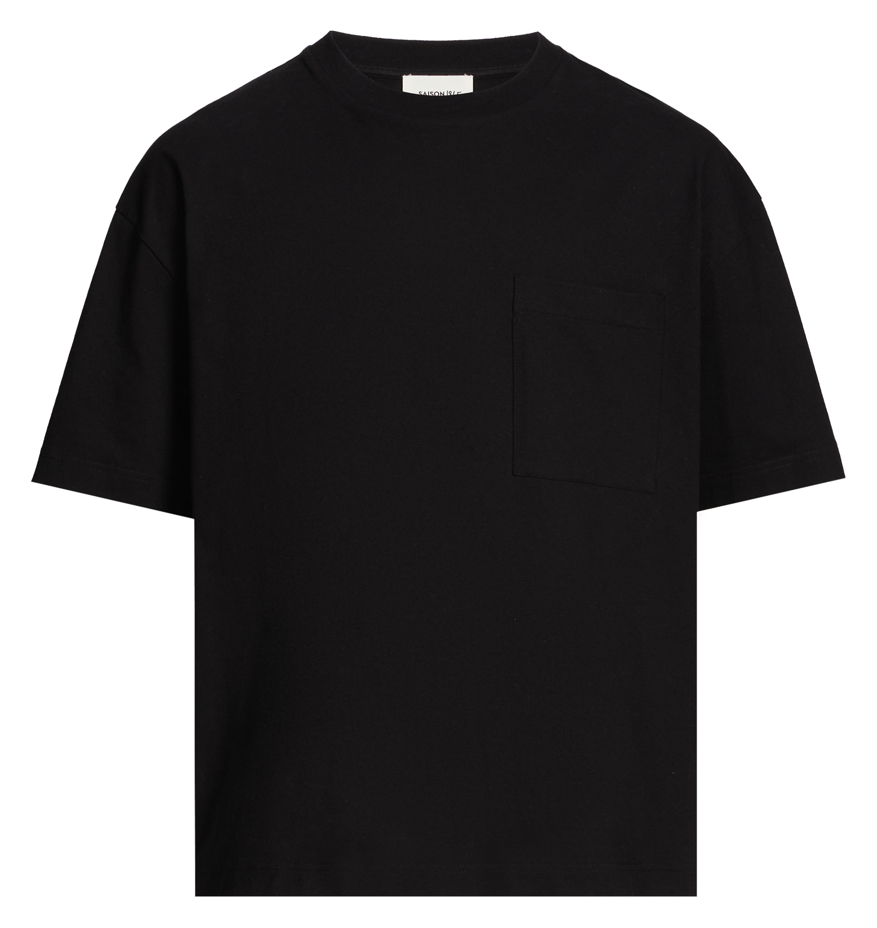 Round neck organic cotton T-shirt SAISON 1865 Black
