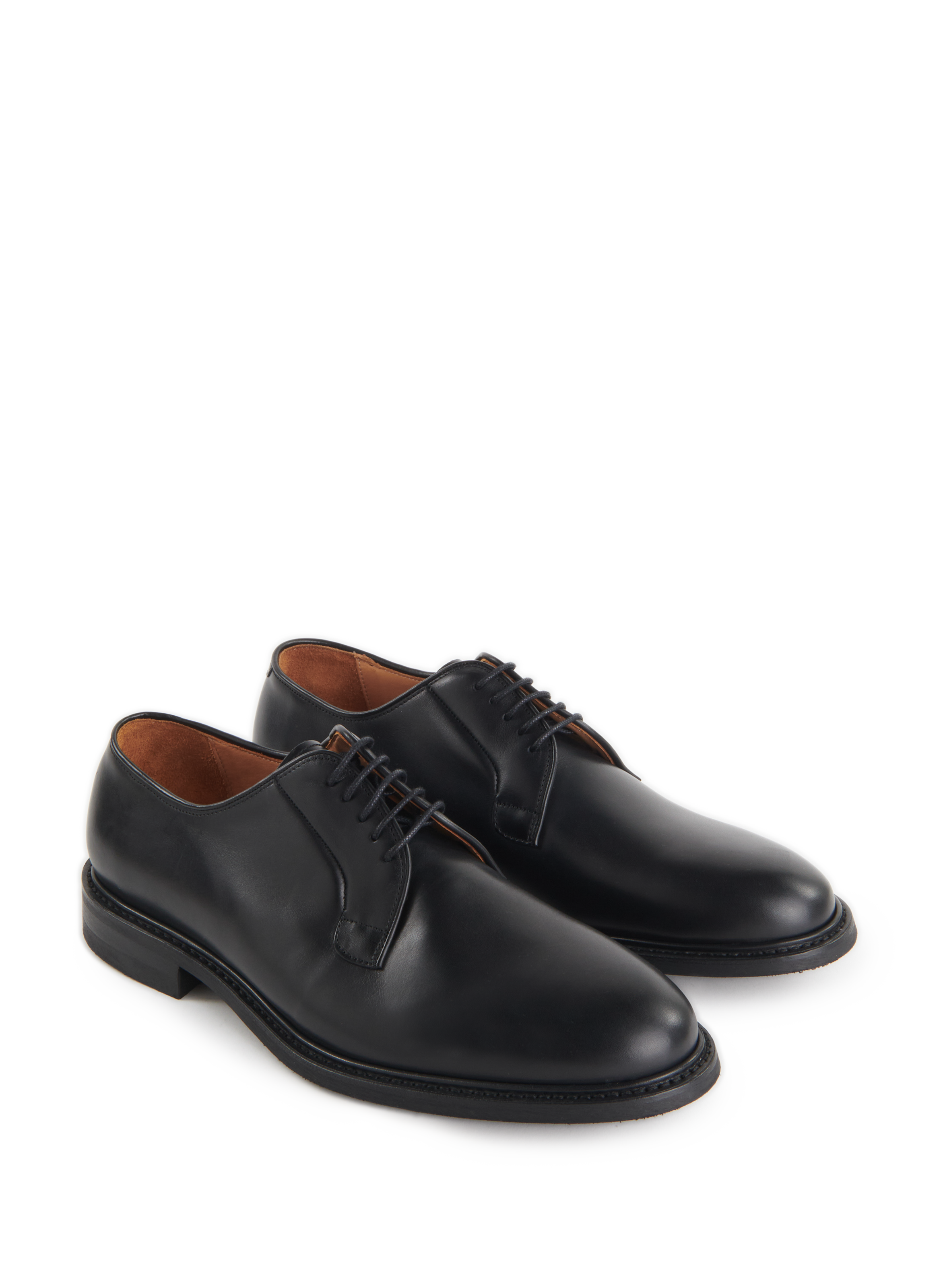 Plain leather Richelieu loafers SAISON 1865 Black