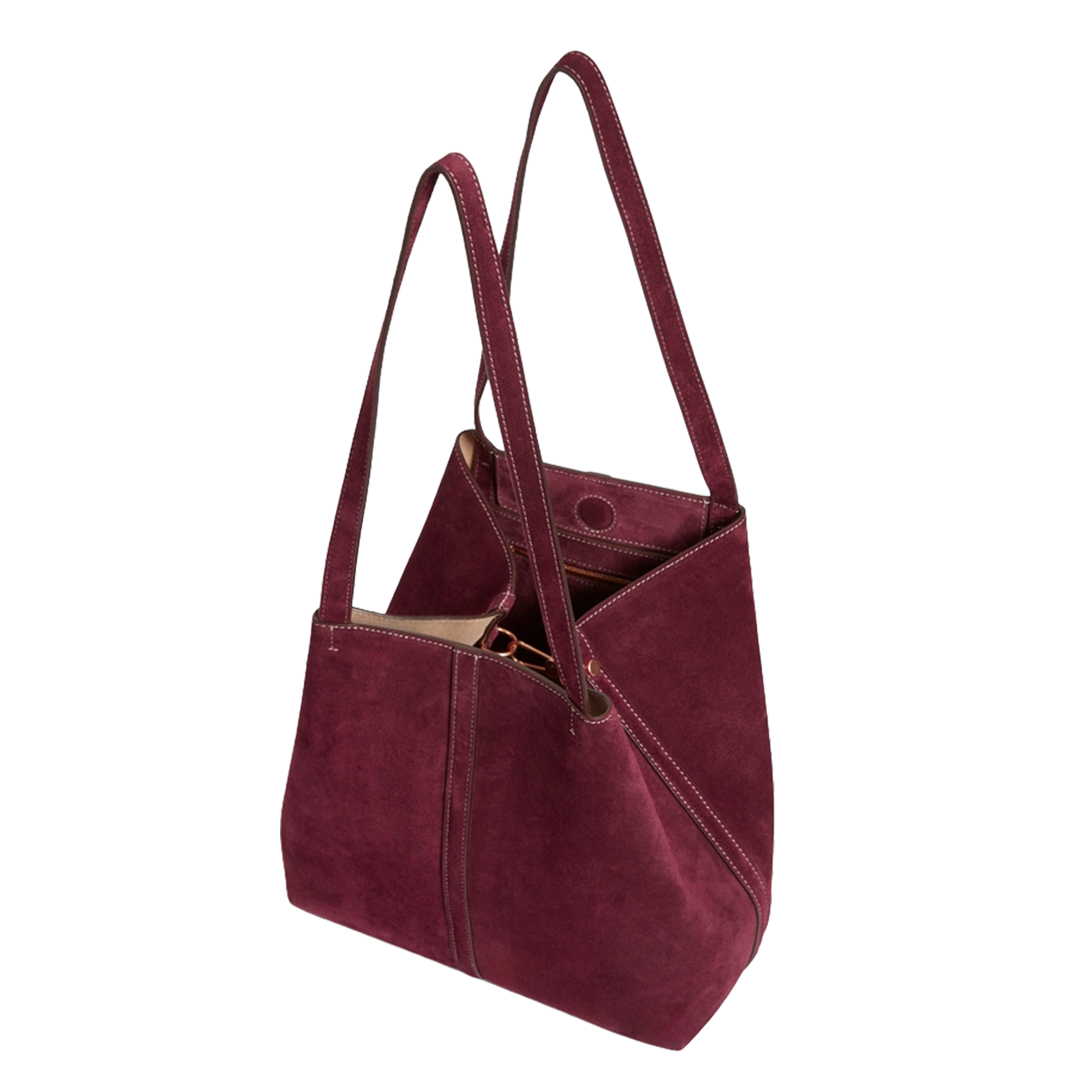 Suede tote bag VANESSA BRUNO Pink