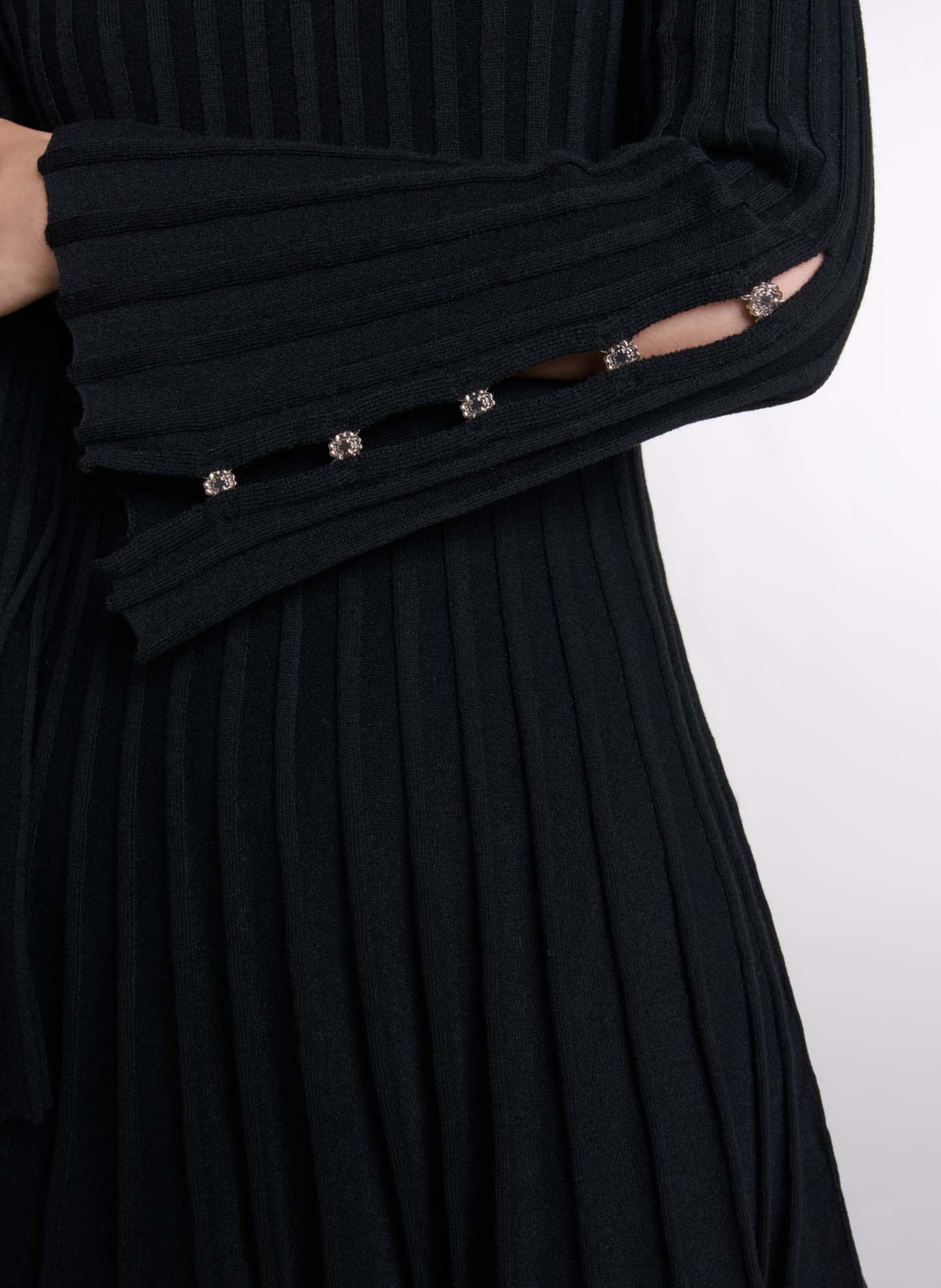 Robe courte col rond  MAJE Noir