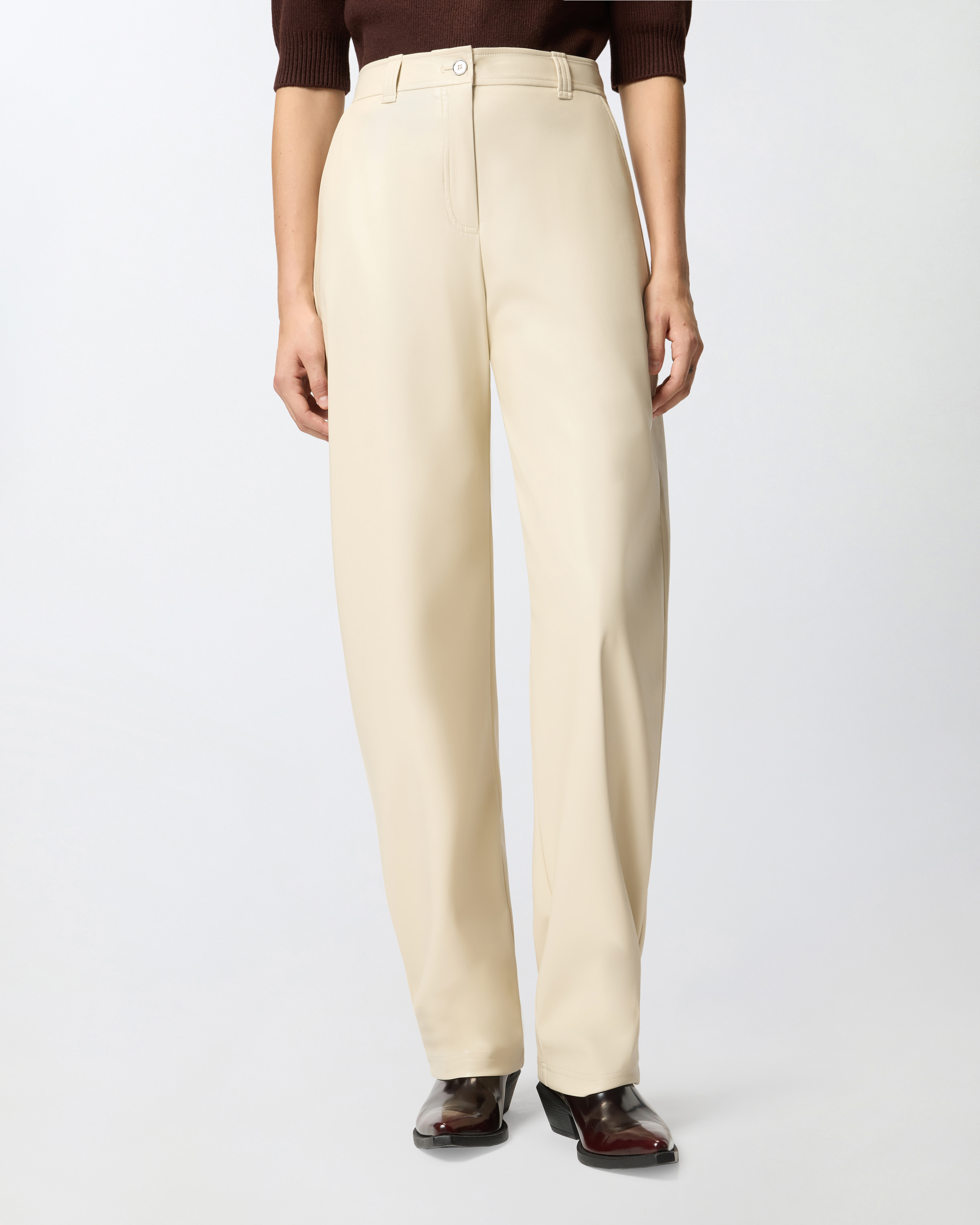 Soft faux leather balloon pants PINKO Beige