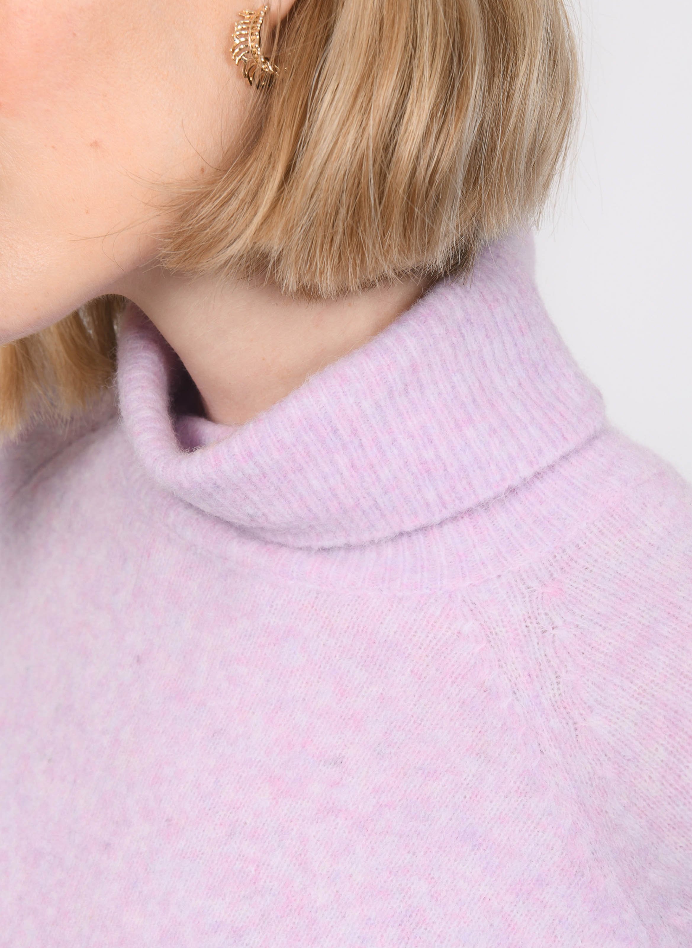 Gerade geschnittener Rollkragenpullover aus Wollmix KOOKAI Violett