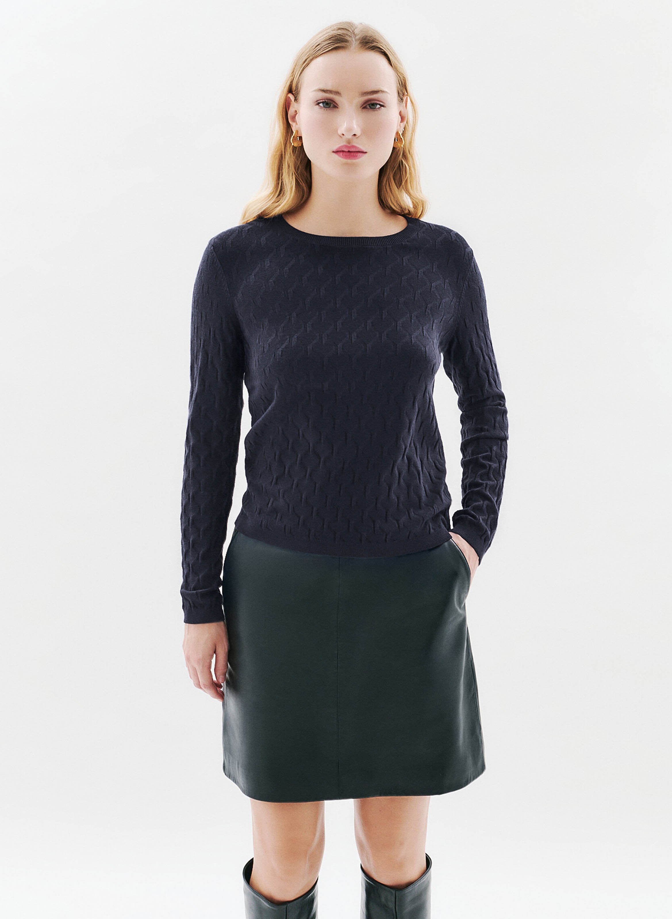 Pull col rond CAROLL Bleu