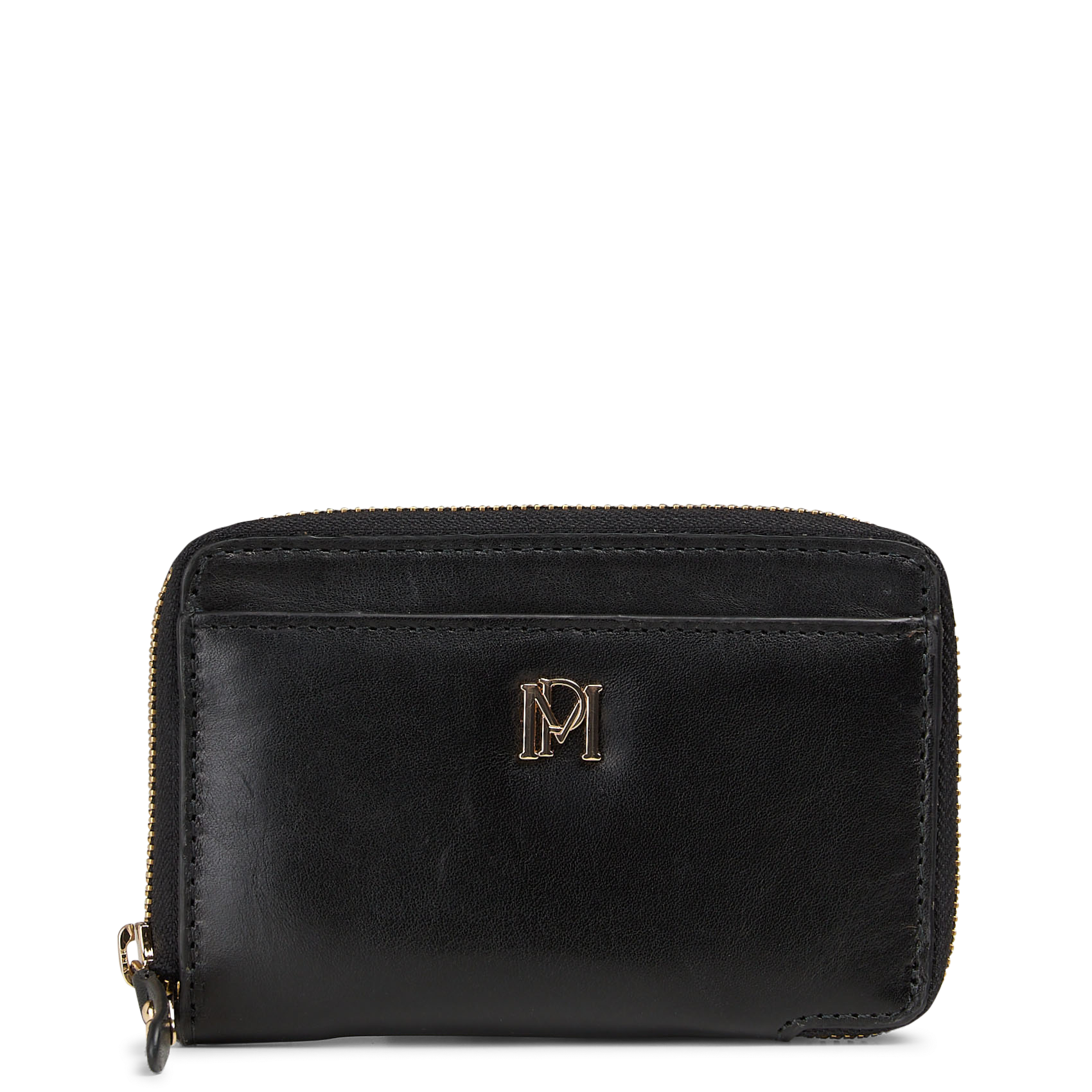 Solid leather zip-around wallet PETITE MENDIGOTE Black