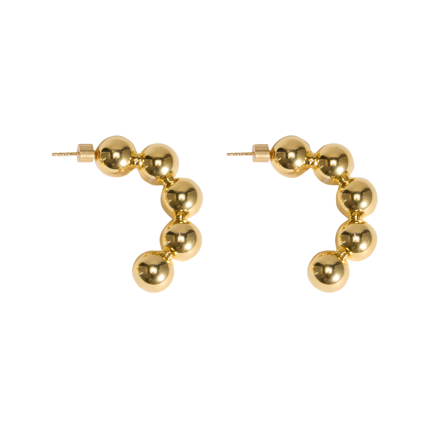 Open hoop earrings with beads FEEKA Golden