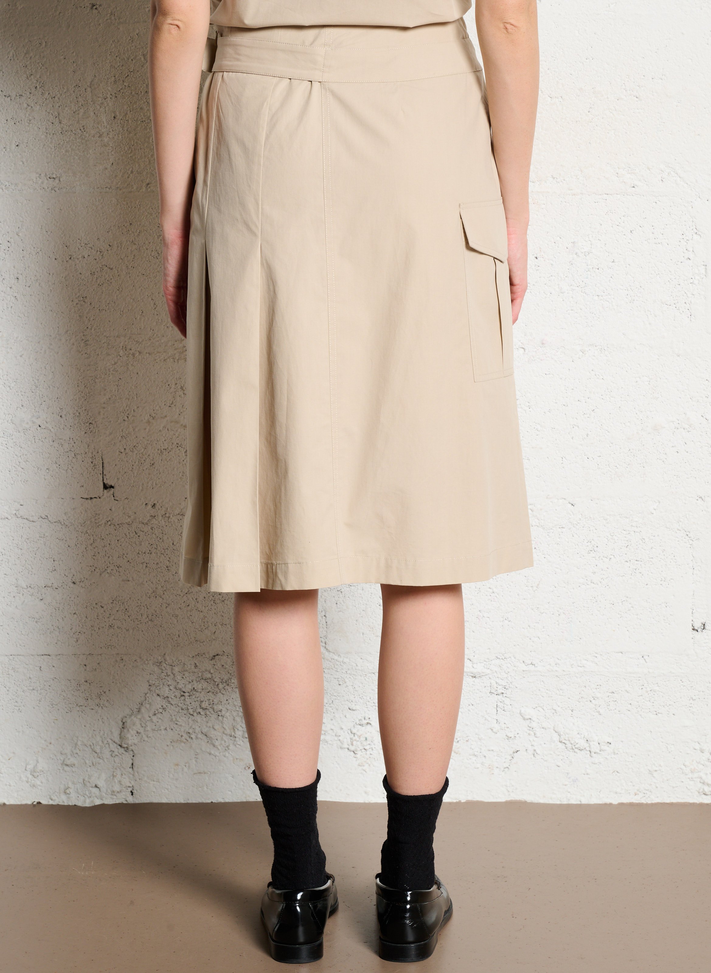 Jupe évasée en coton IKKS Beige