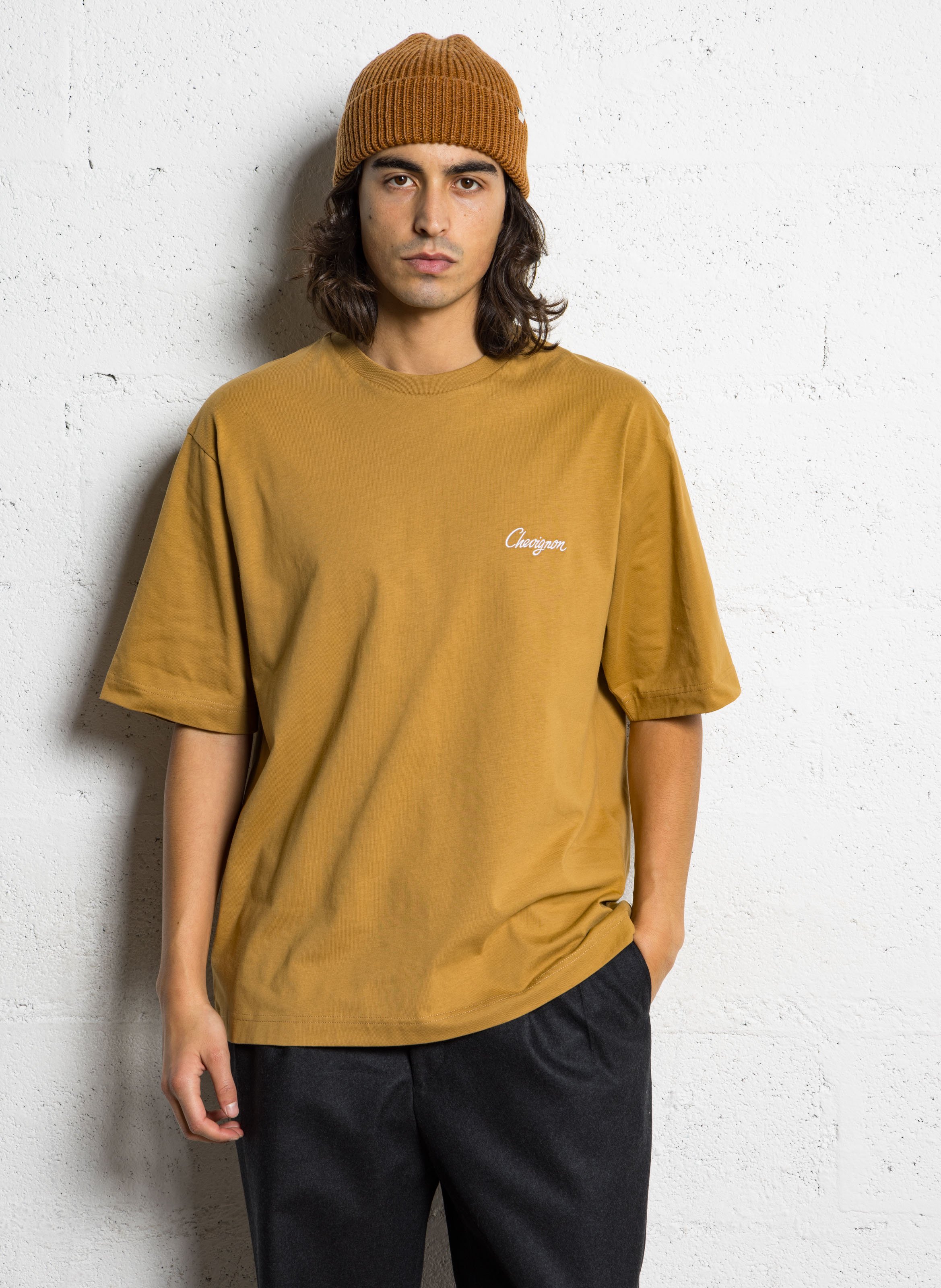 Tee-shirt oversize col rond en coton bio CHEVIGNON Marron