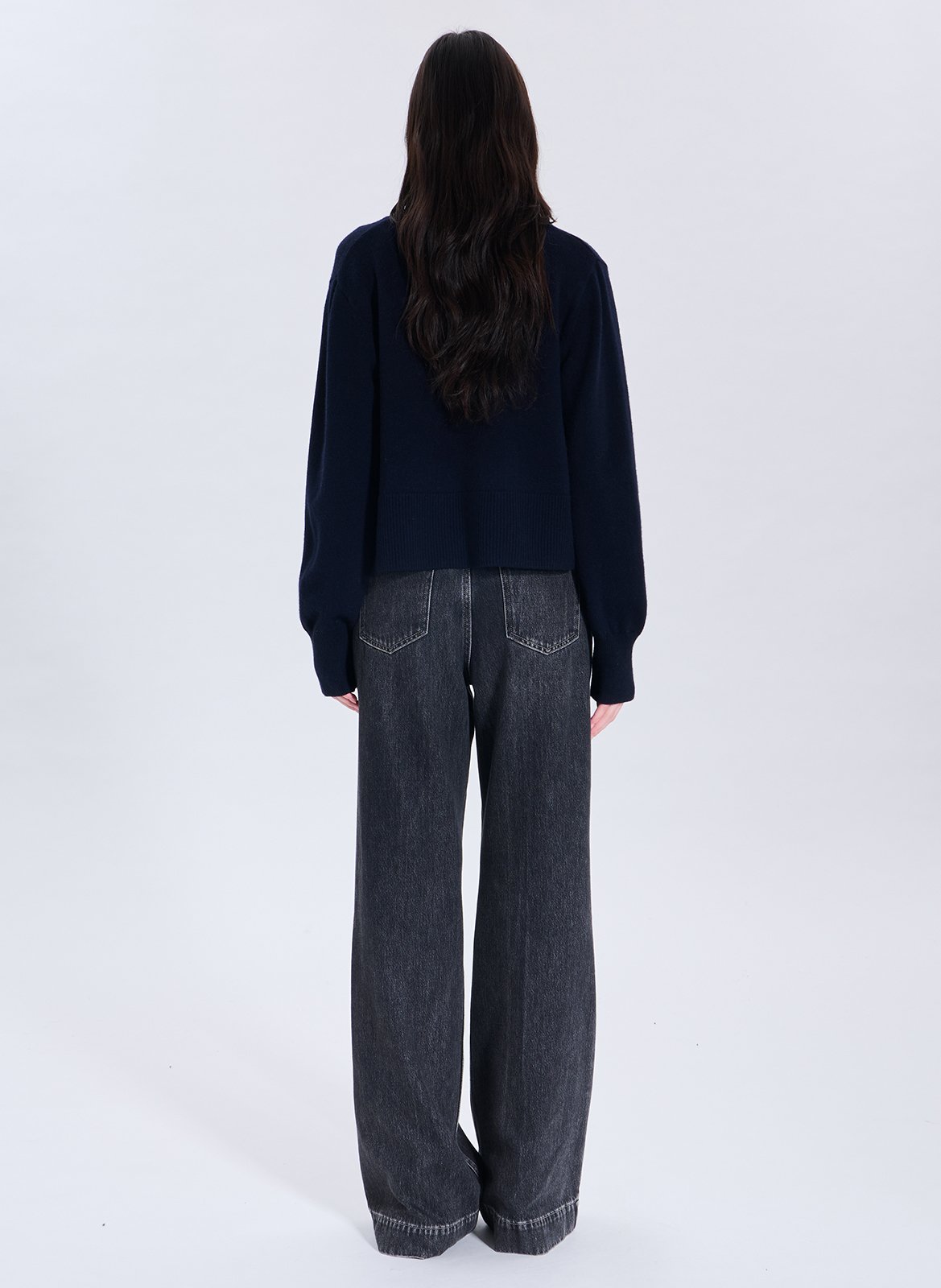 Cotton blend palazzo jeans ZAPA Black