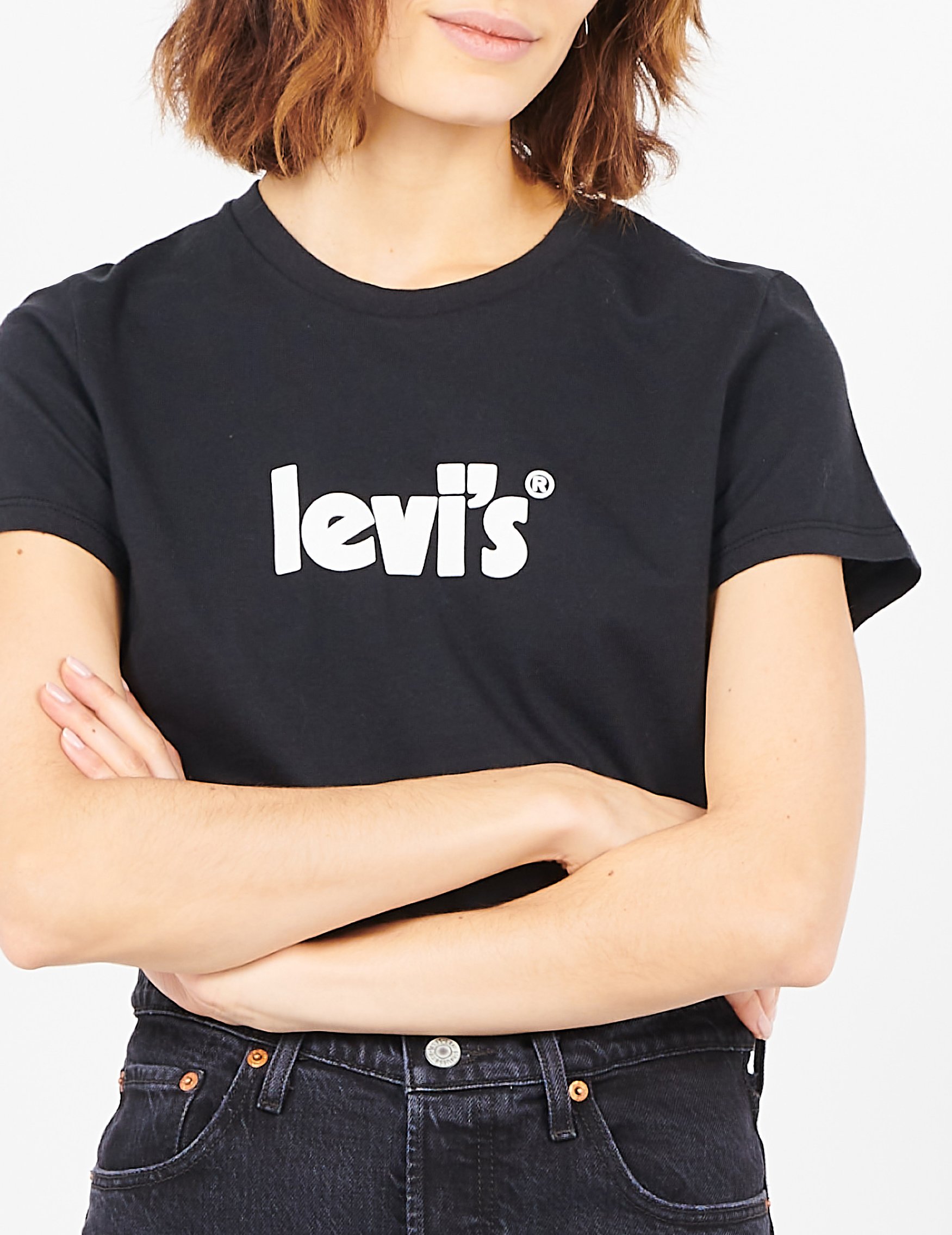 Tee-shirt col rond sérigraphié en coton  LEVI'S Noir