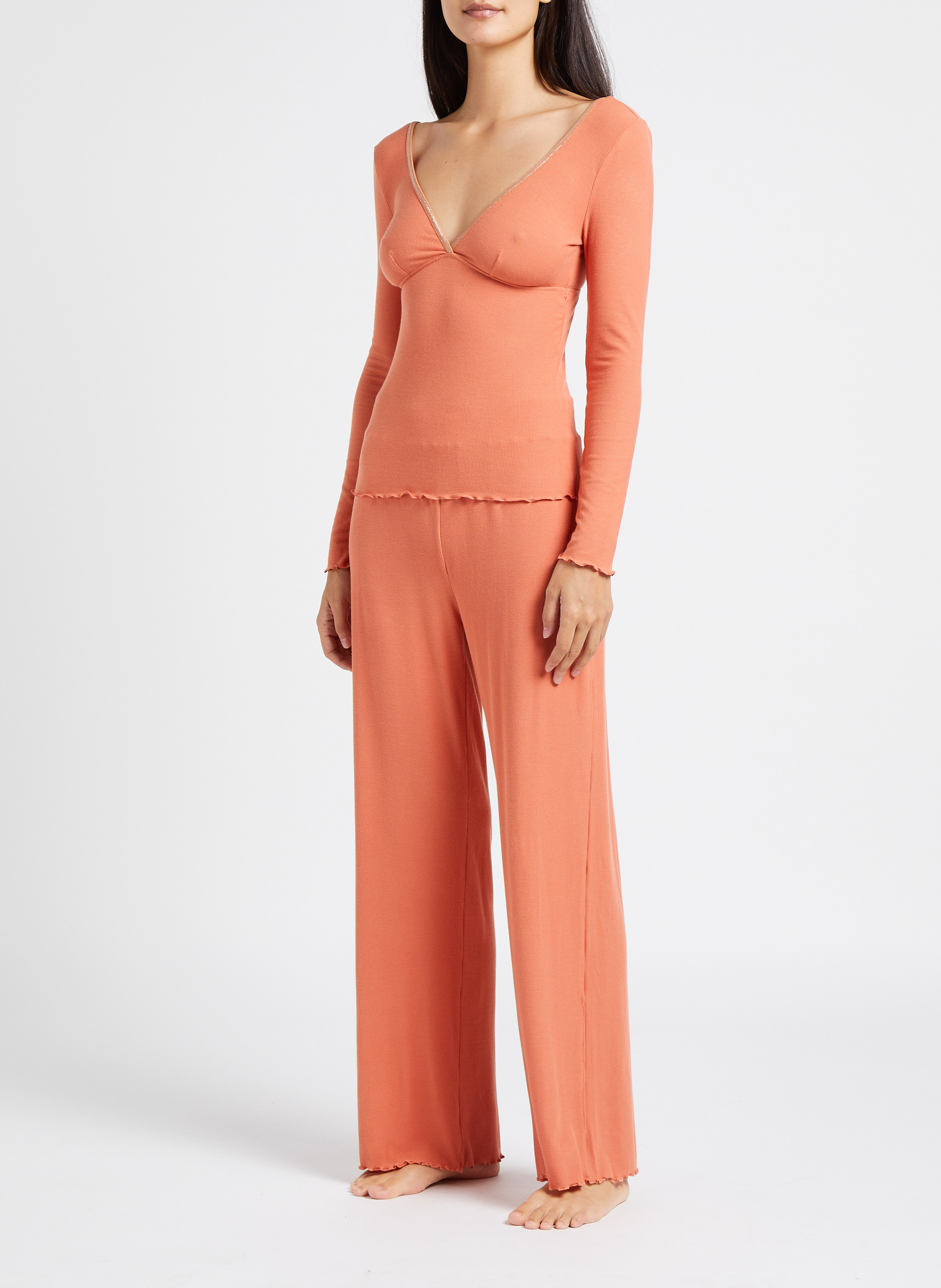 Top mit V-Ausschnitt LA NOUVELLE Rot