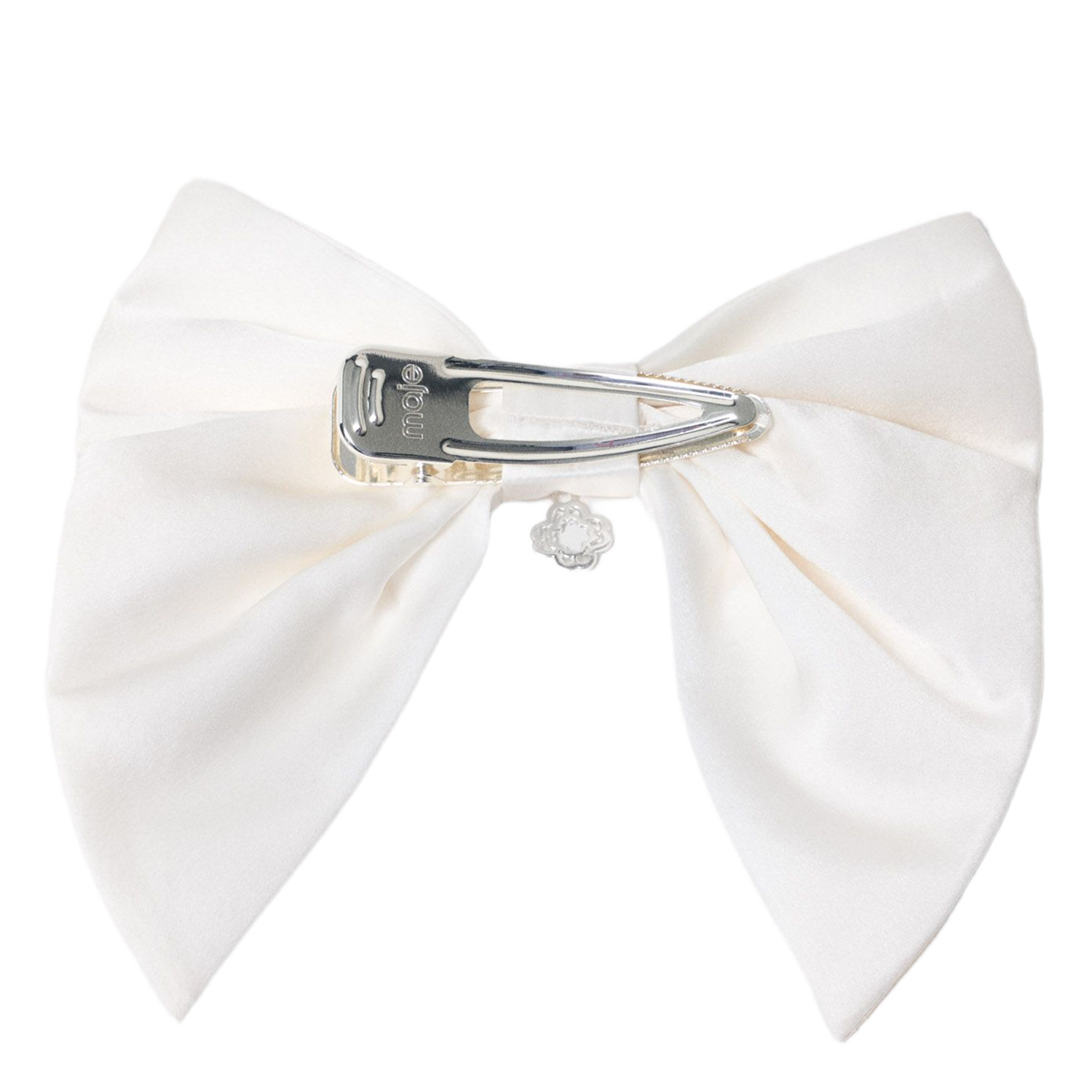 Barette noeud en soie MAJE Blanc