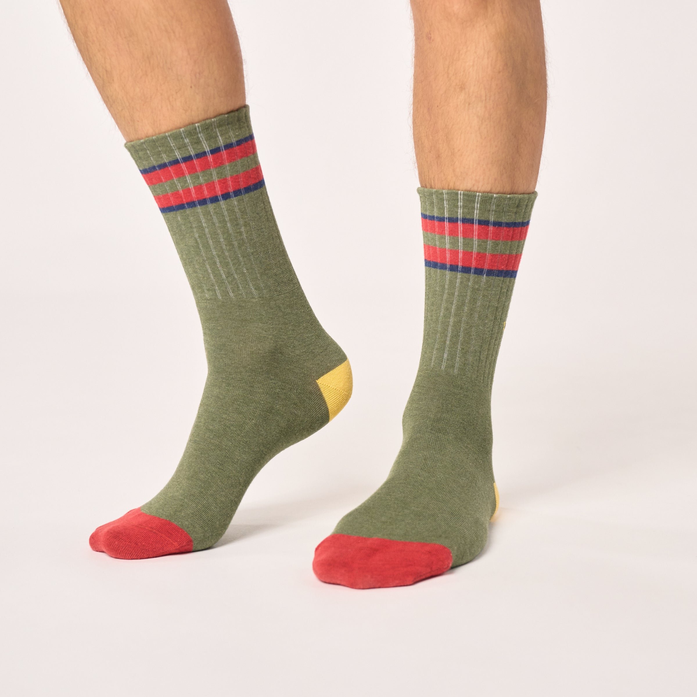 Combed cotton retro socks Khaki