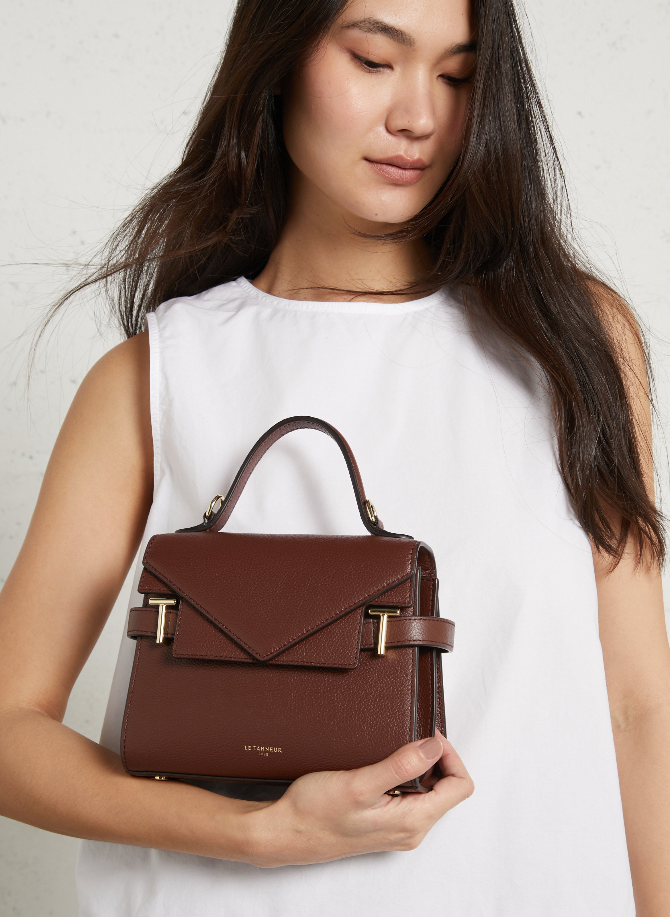 Sac à main en cuir Marron