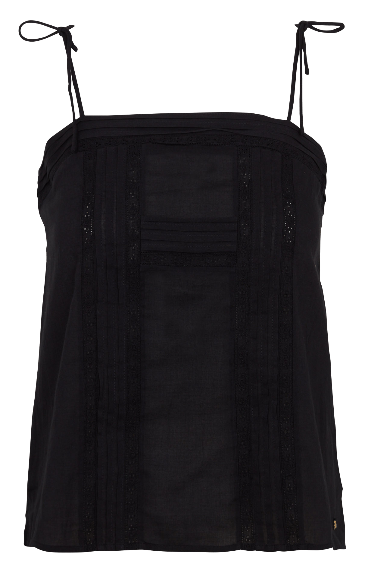 Cotton straight top DES PETITS HAUTS Black