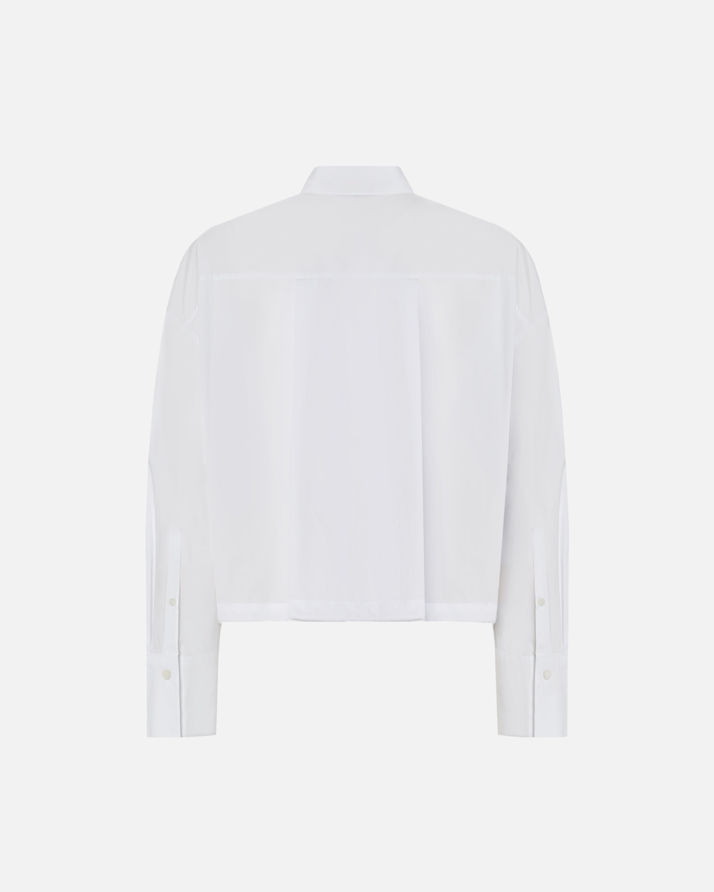 Chemise cropped en coton à rayures et logo PINKO Blanc