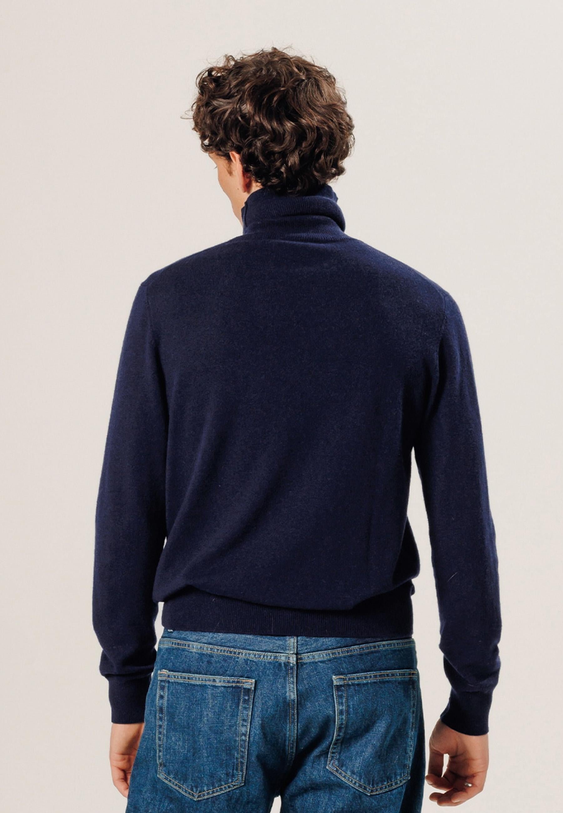 Pull col roulé en cachemire RODIER Bleu