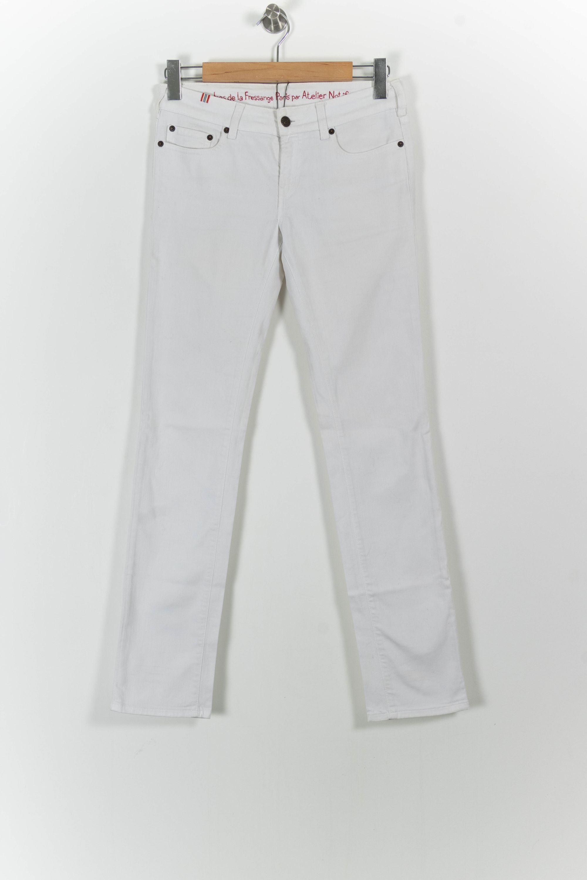 Cropped slim jeans with studs INES DE LA FRESSANGE - Seconde main White