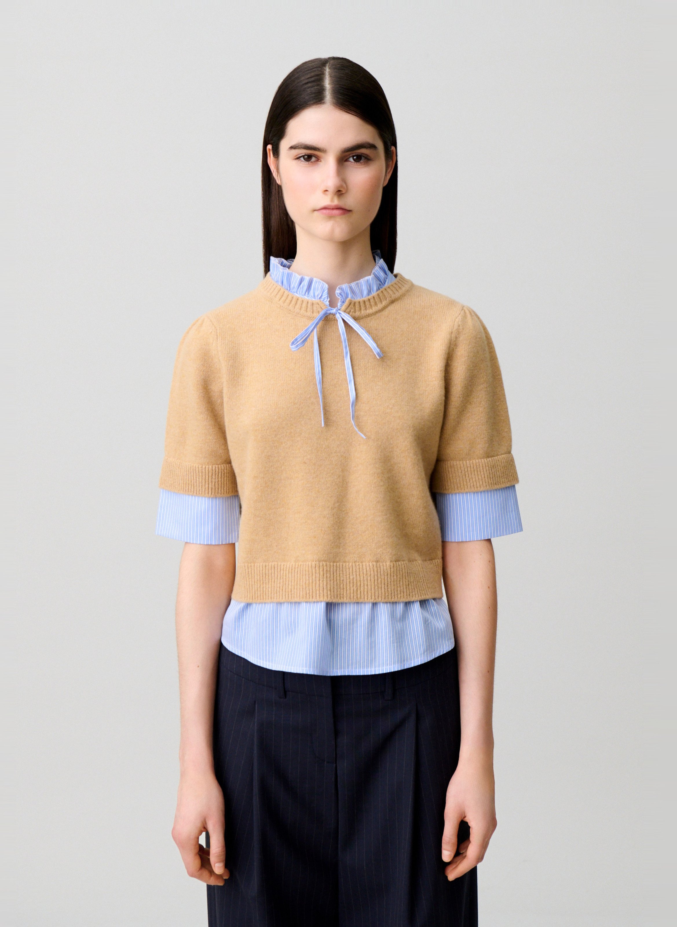 Rechte, wollen trui CLAUDIE PIERLOT Beige