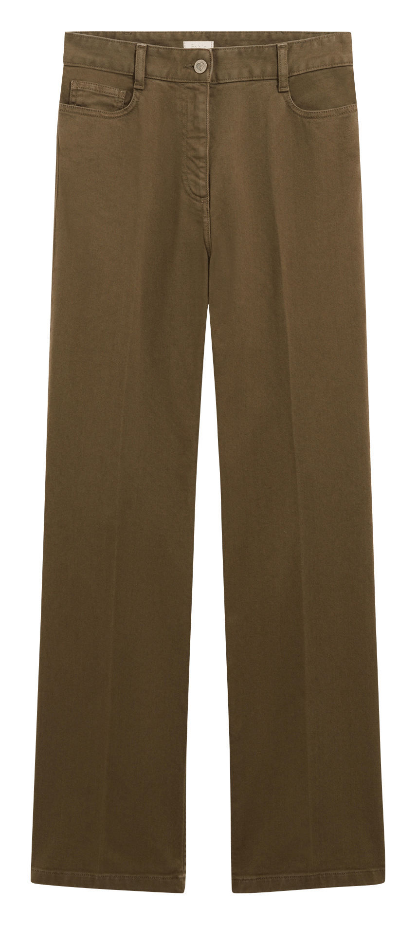 Wide-leg cotton-blend jeans PABLO Khaki