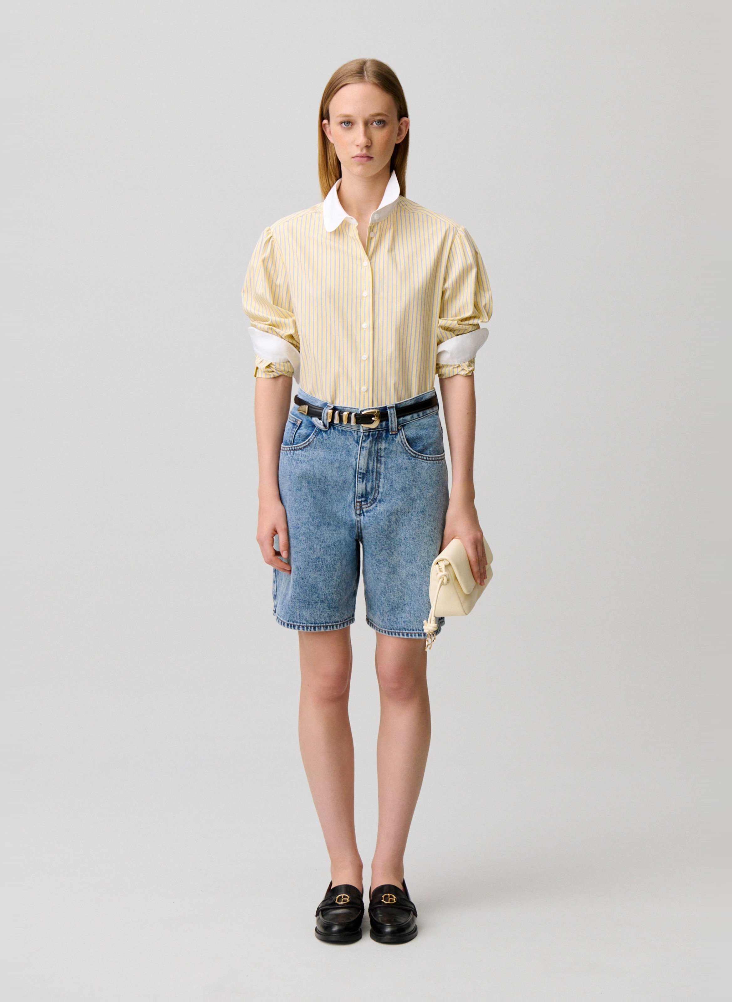 Katoenen blouse met Claudinekraag CLAUDIE PIERLOT Veelkleurig